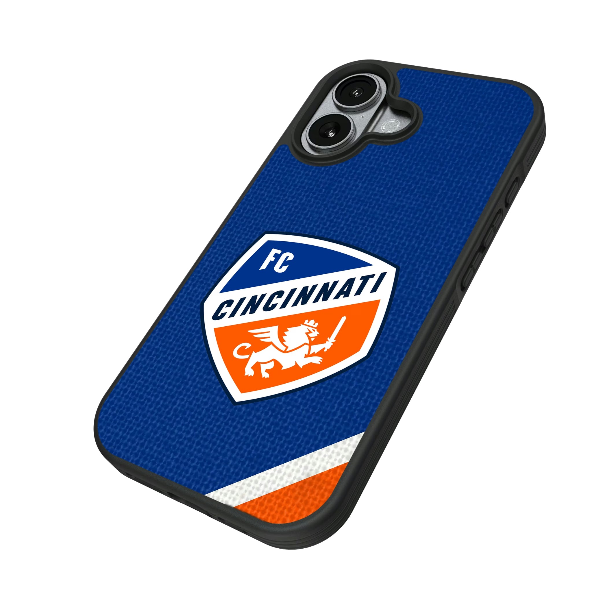 FC Cincinnati Diagonal Stripe iPhone Bump Phone Case for Apple iPhone - Isometric View#Device_iPhone 17