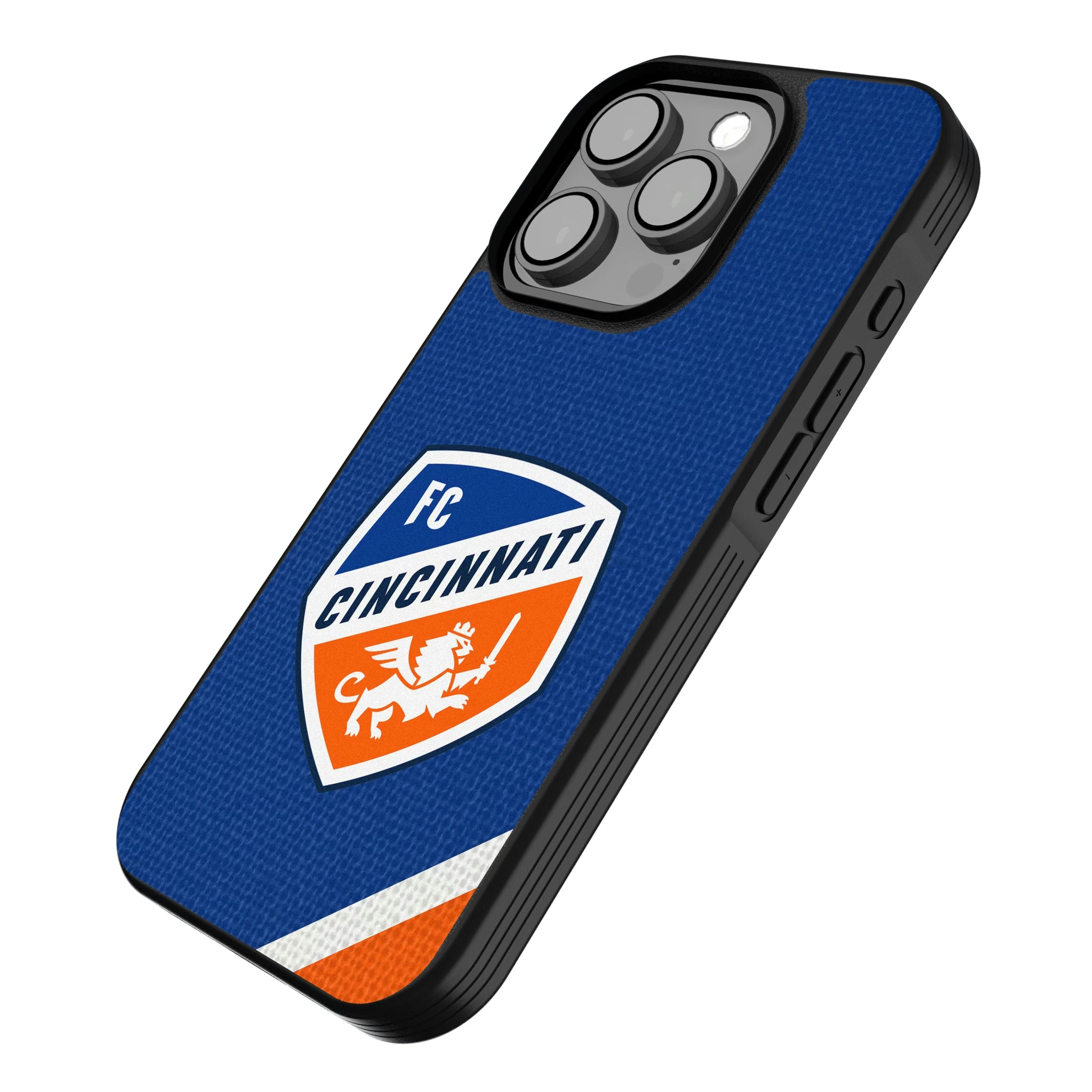 FC Cincinnati Diagonal Stripe iPhone Bump Phone Case for Apple iPhone - Isometric View