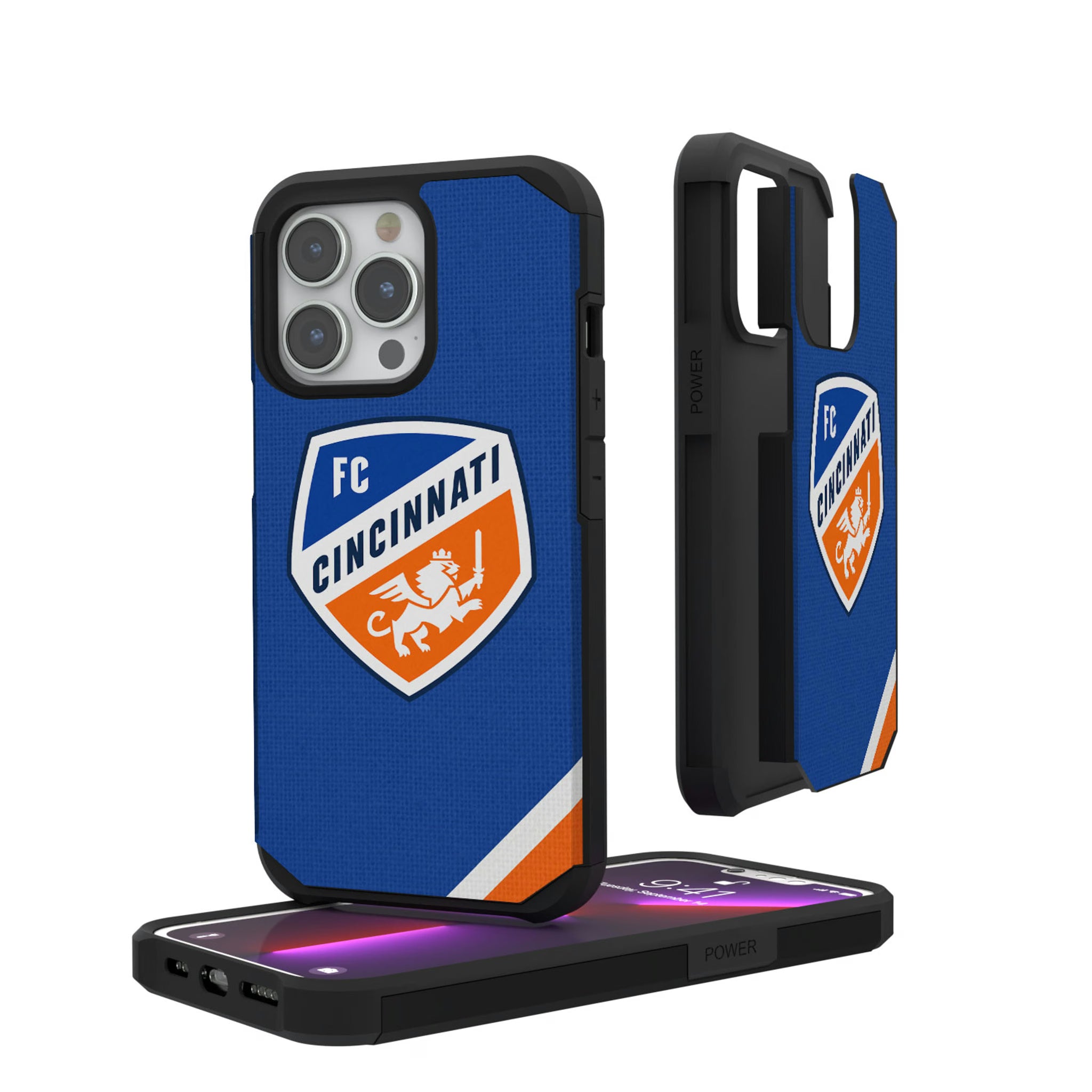 FC Cincinnati Diagonal Stripe iPhone Rugged Phone Case for Apple iPhone