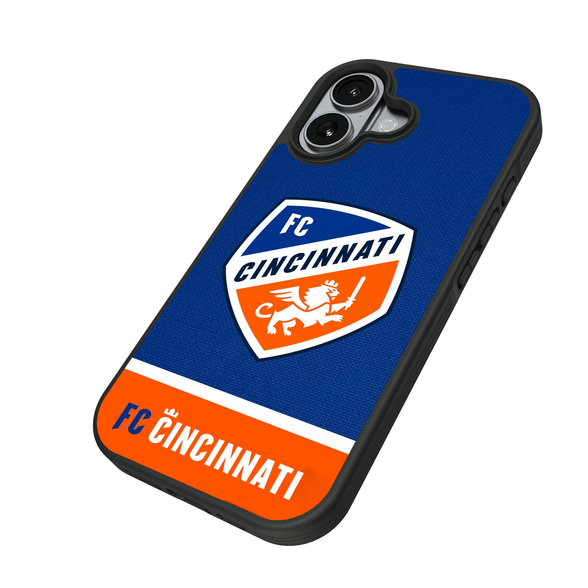 FC Cincinnati Endzone Solid iPhone Bump Phone Case for Apple iPhone - Isometric View#Device_iPhone 17