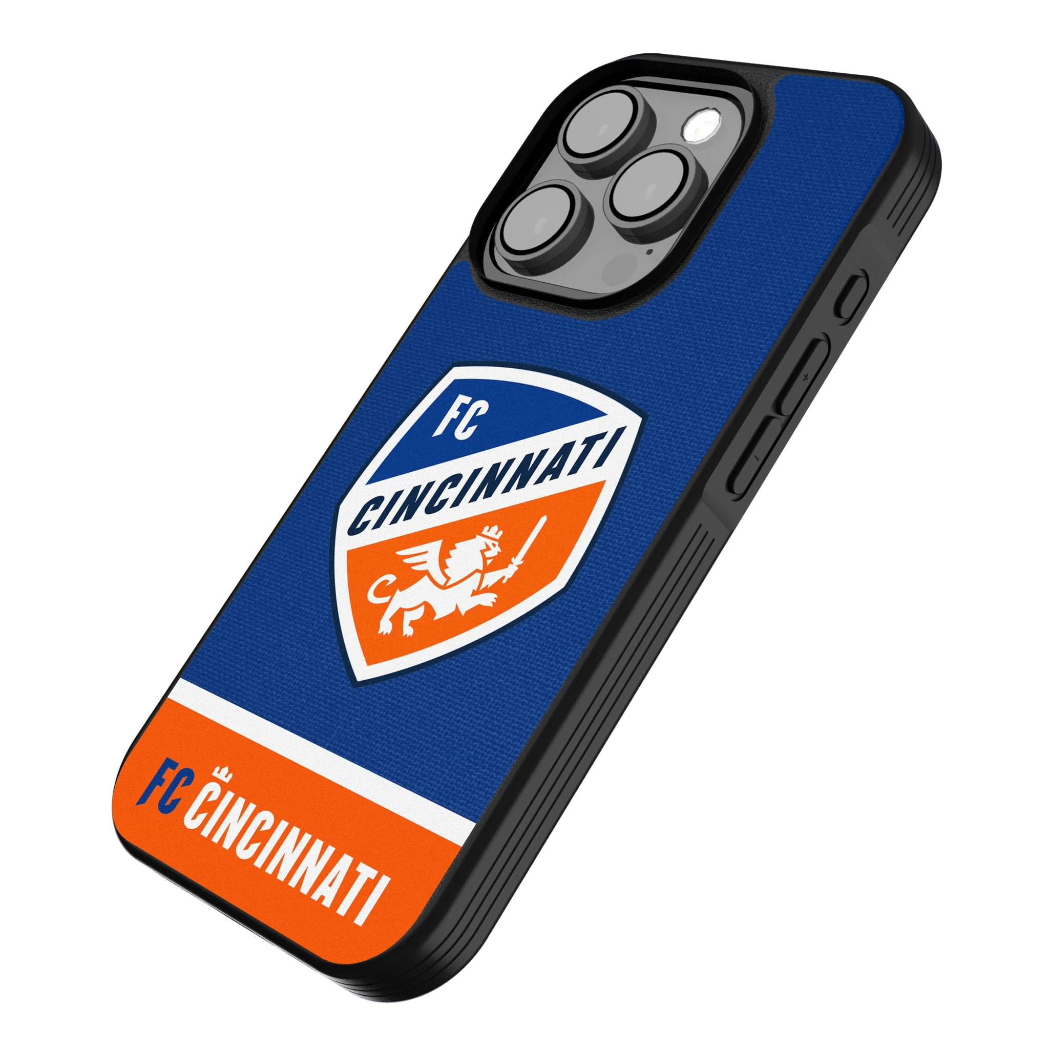 FC Cincinnati Endzone Solid iPhone Bump Phone Case for Apple iPhone - Isometric View