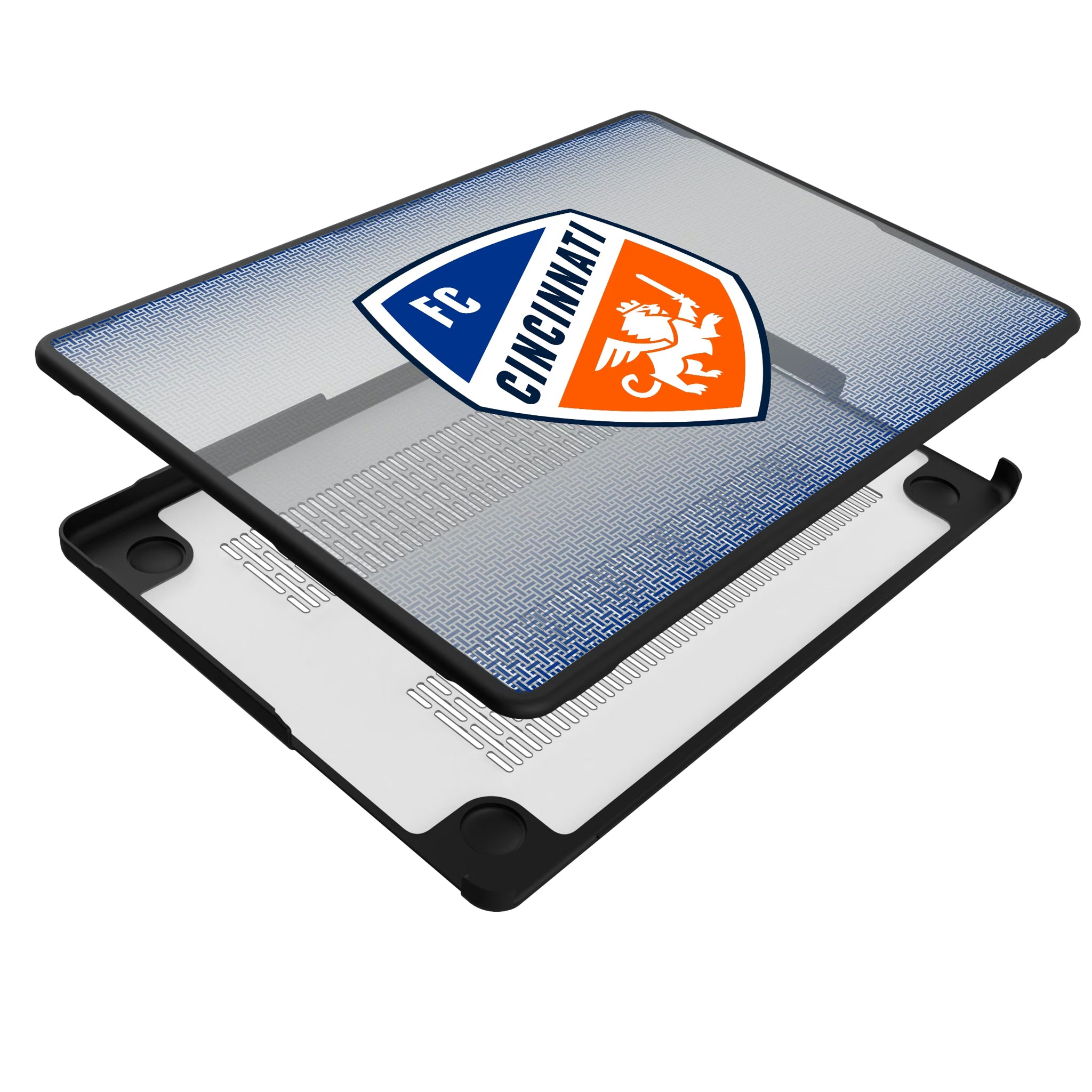 FC Cincinnati Linen MacBook Laptop Case for Apple MacBook - Isometric View#Device_MacBook Pro (14-inch, 2021) / MacBook Pro (14-inch, 2023) / MacBook Pro (14-inch, 2024)