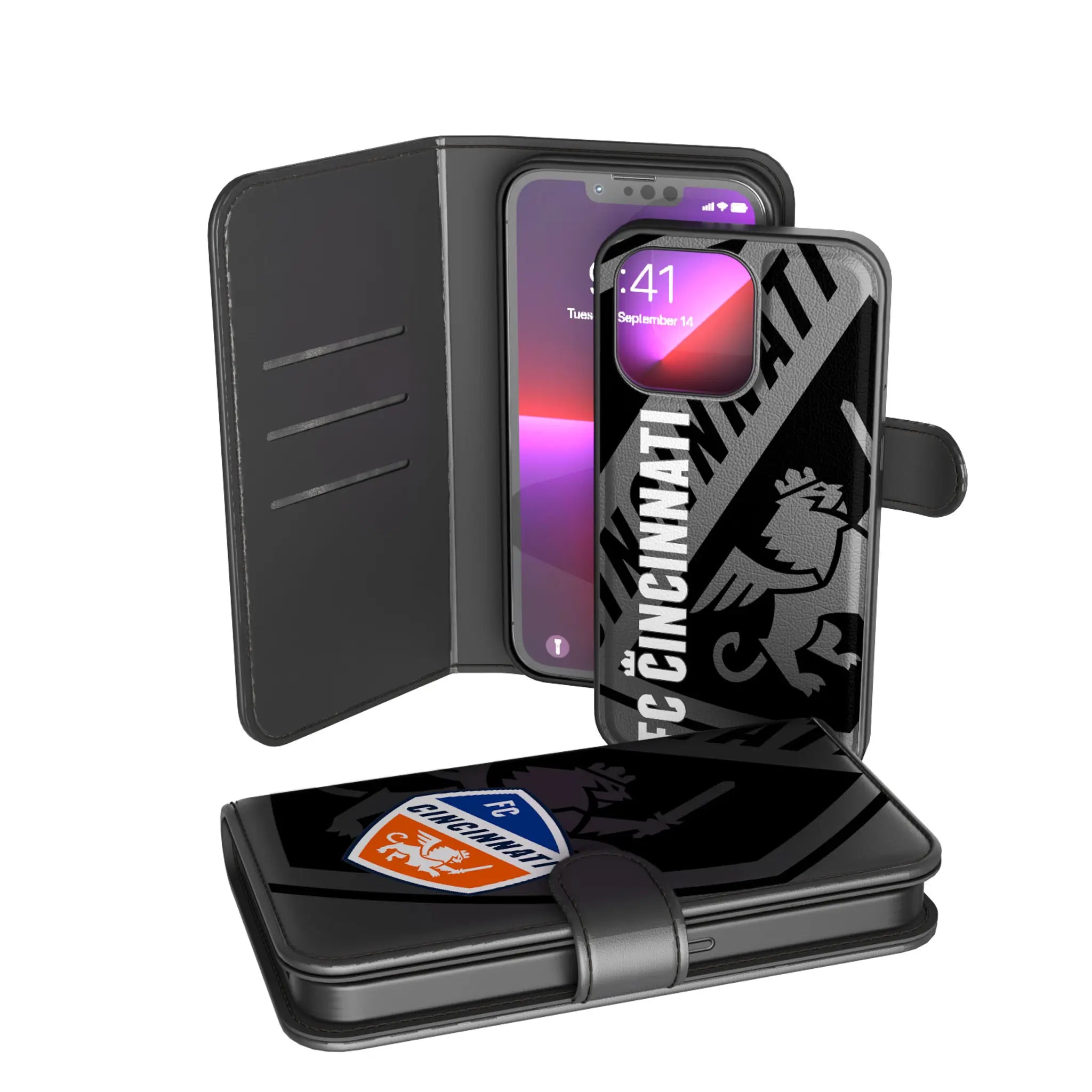 FC Cincinnati Monocolor Tilt iPhone Wallet Phone Case for Apple iPhone