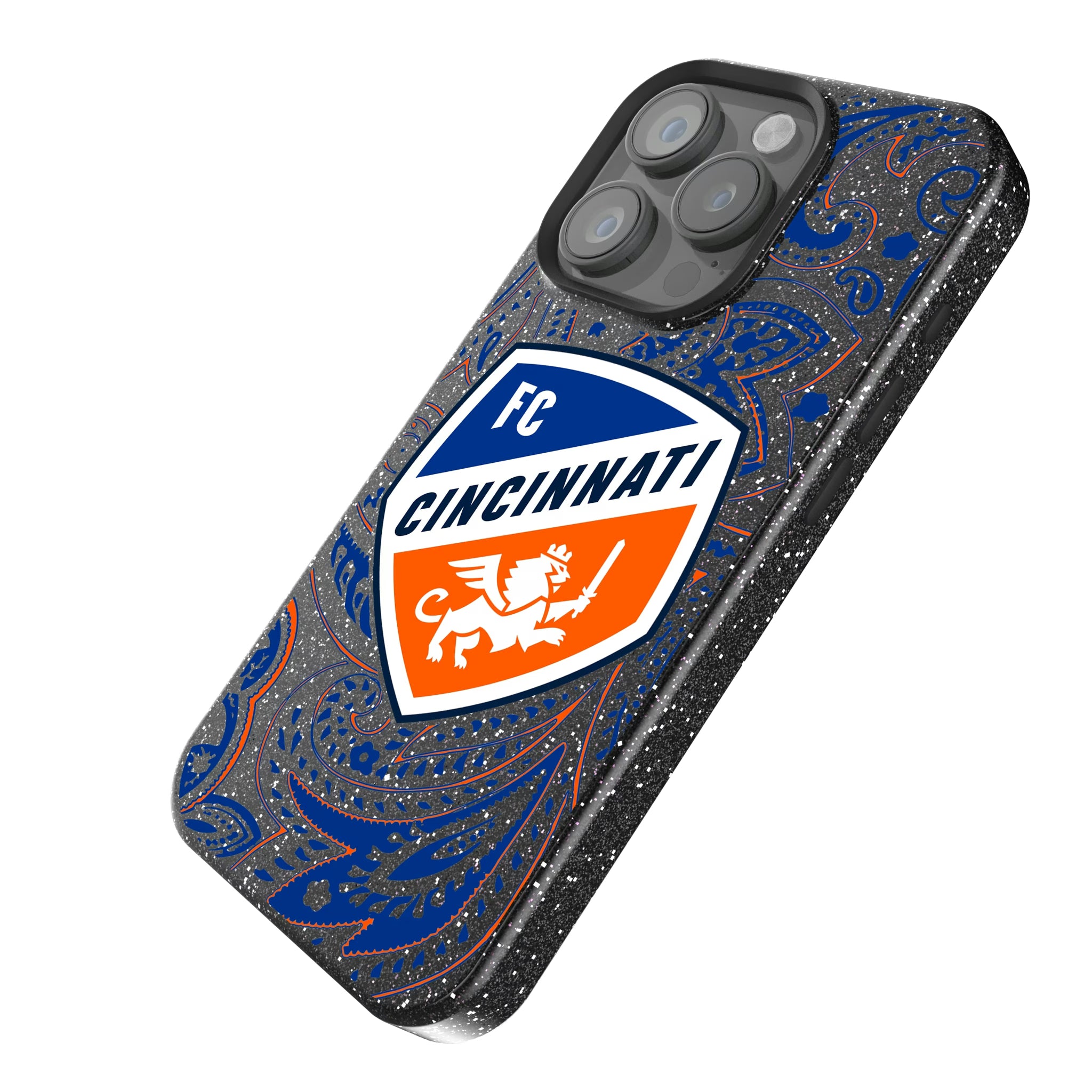 FC Cincinnati Paisley iPhone Bling Phone Case for Apple iPhone - Isometric View