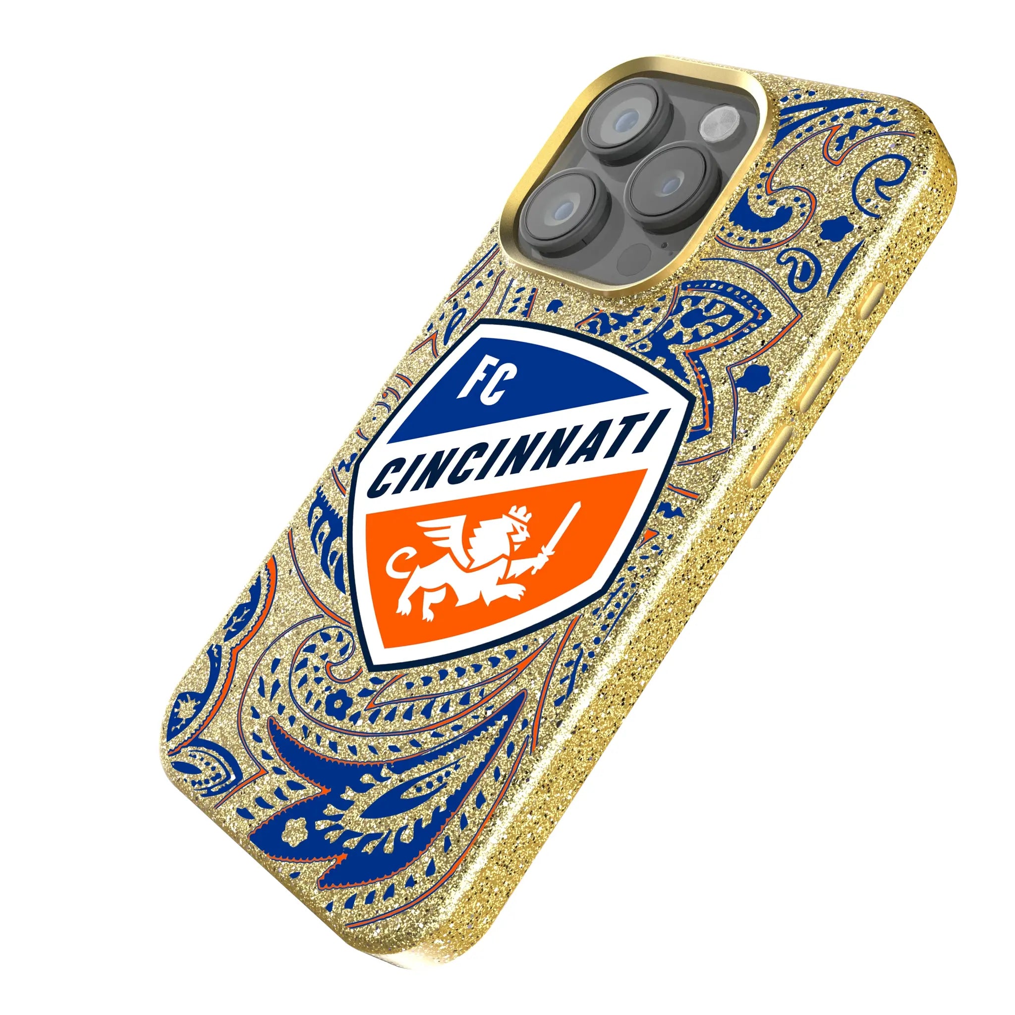 FC Cincinnati Paisley iPhone Bling Phone Case for Apple iPhone - Isometric View