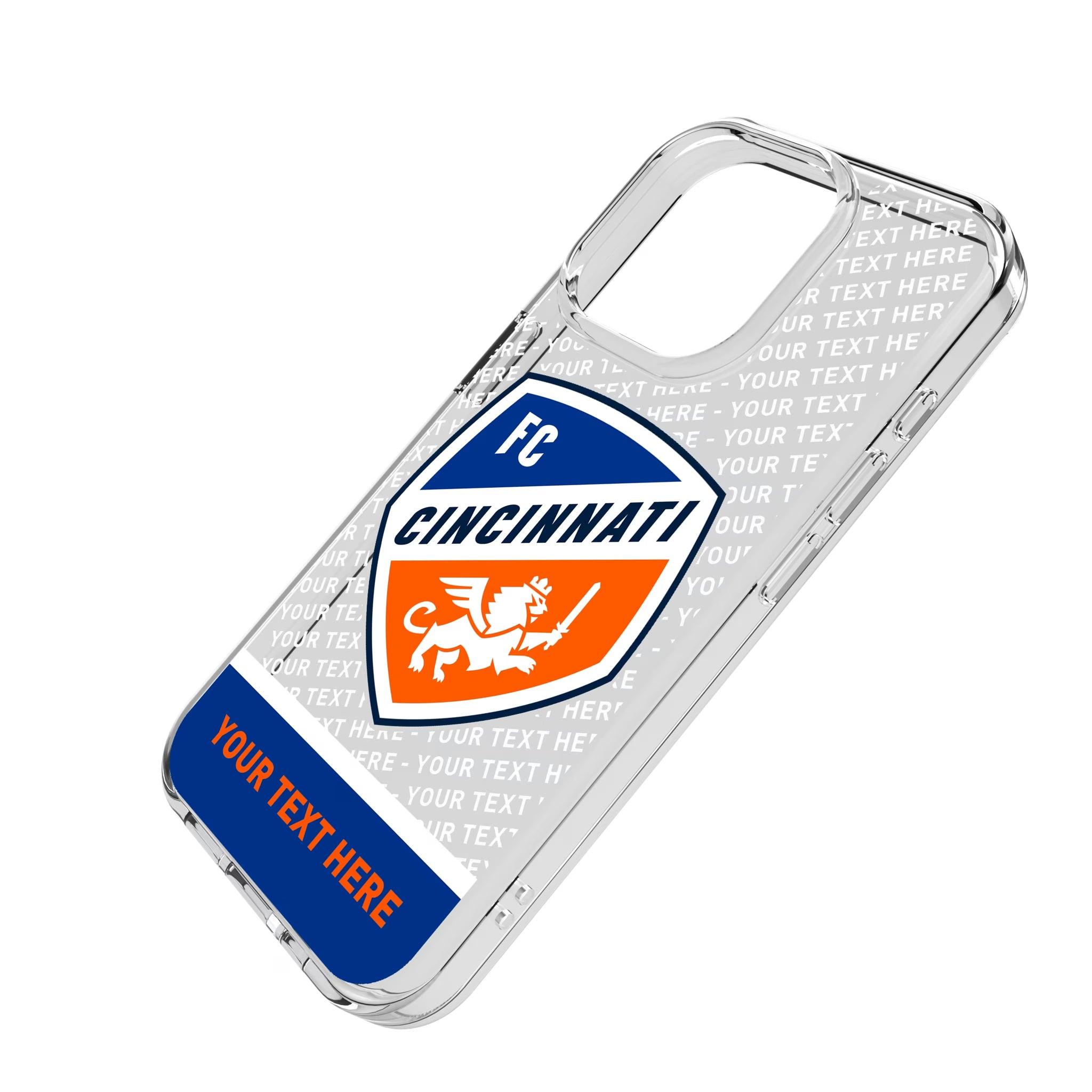 FC Cincinnati Personalized EndZone Plus iPhone Clear Phone Case for Apple iPhone - Isometric View