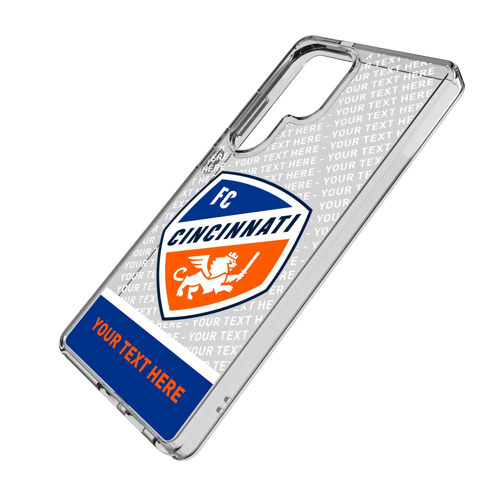 FC Cincinnati Personalized EndZone Plus Galaxy Clear Phone Case for Samsung Galaxy - Isometric View
