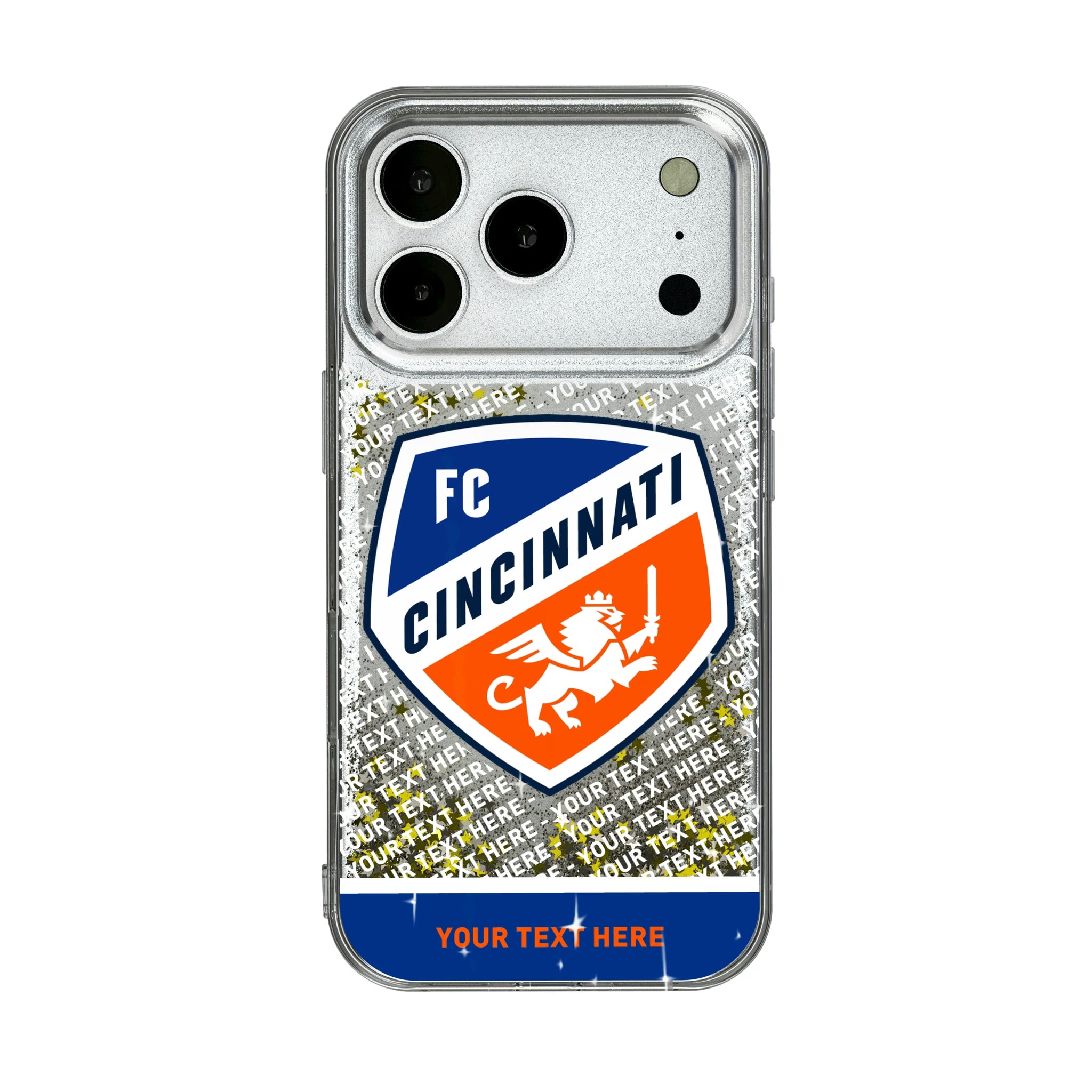 FC Cincinnati Personalized EndZone Plus iPhone Glitter Phone Case for Apple iPhone