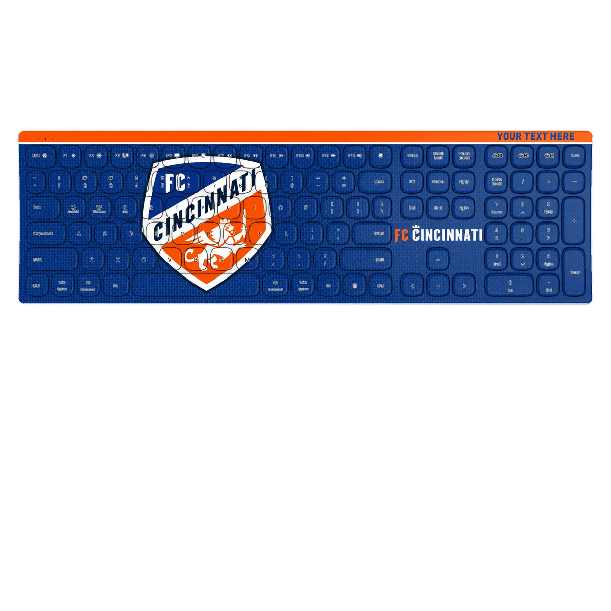 FC Cincinnati Personalized Endzone Solid KKB605 Curved Wireless Keyboard