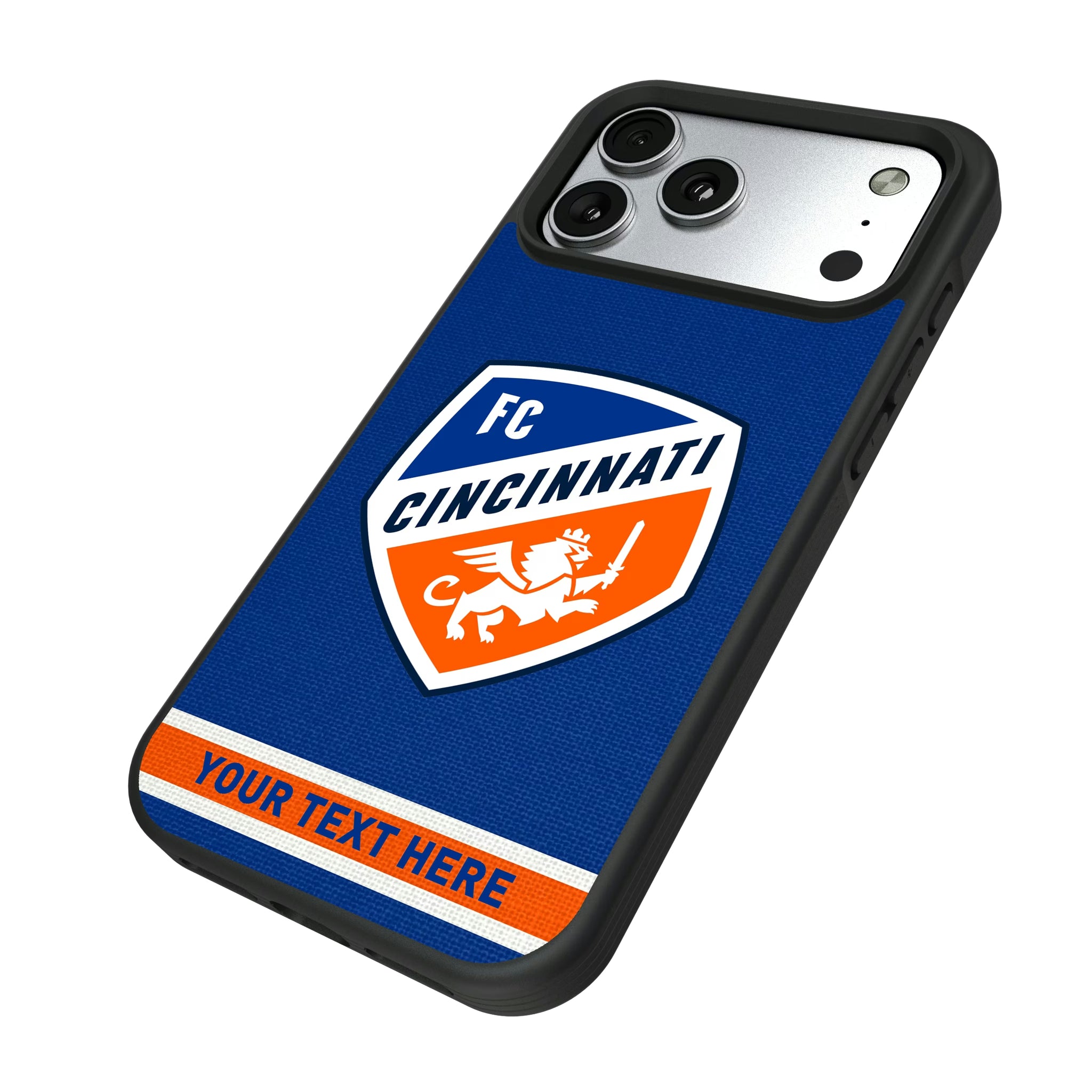 FC Cincinnati Personalized Stripe iPhone Bump Phone Case for Apple iPhone - Isometric View#Device_iPhone 17 Pro Max