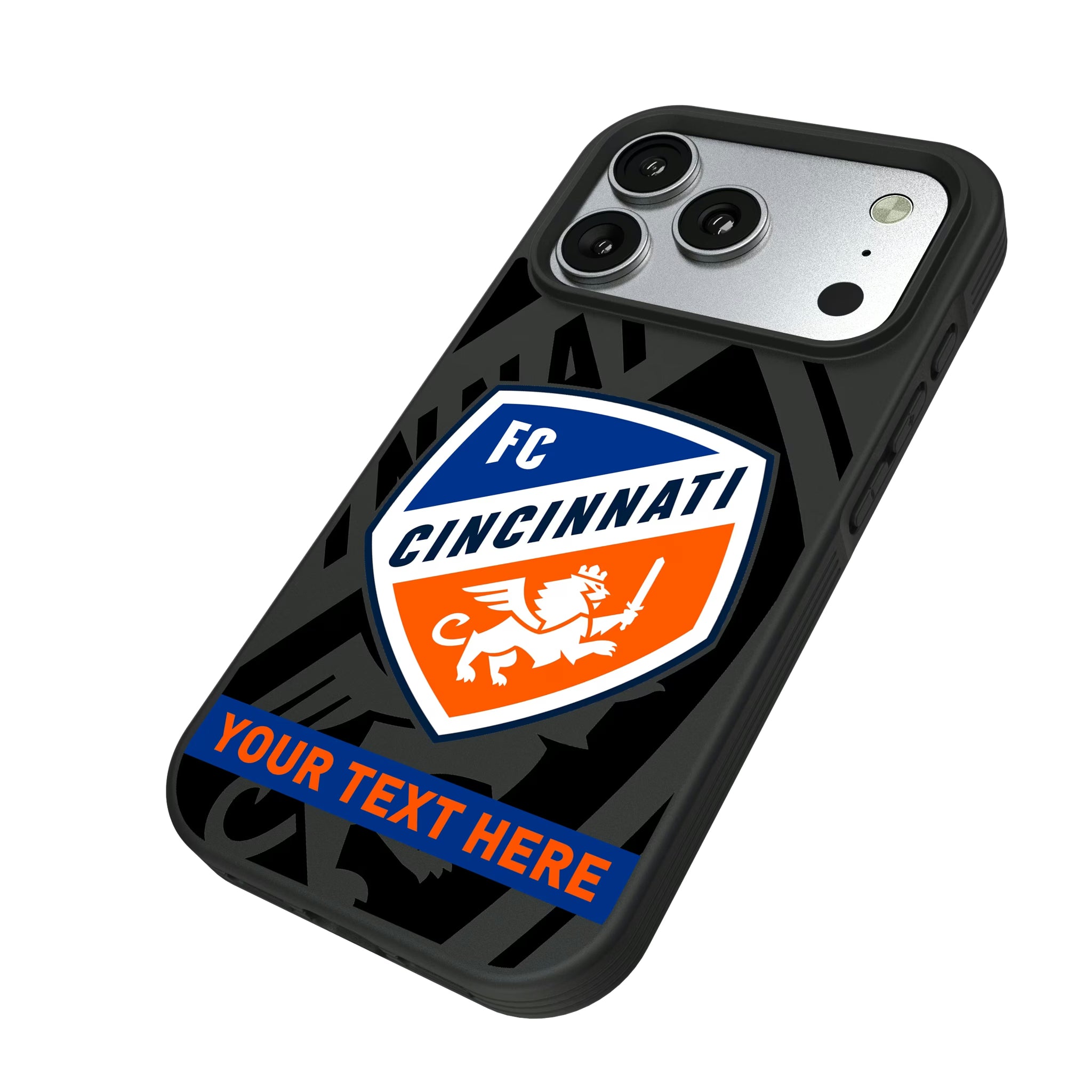 FC Cincinnati Personalized Tilt iPhone Bump Phone Case for Apple iPhone - Isometric View#Device_iPhone 17 Pro