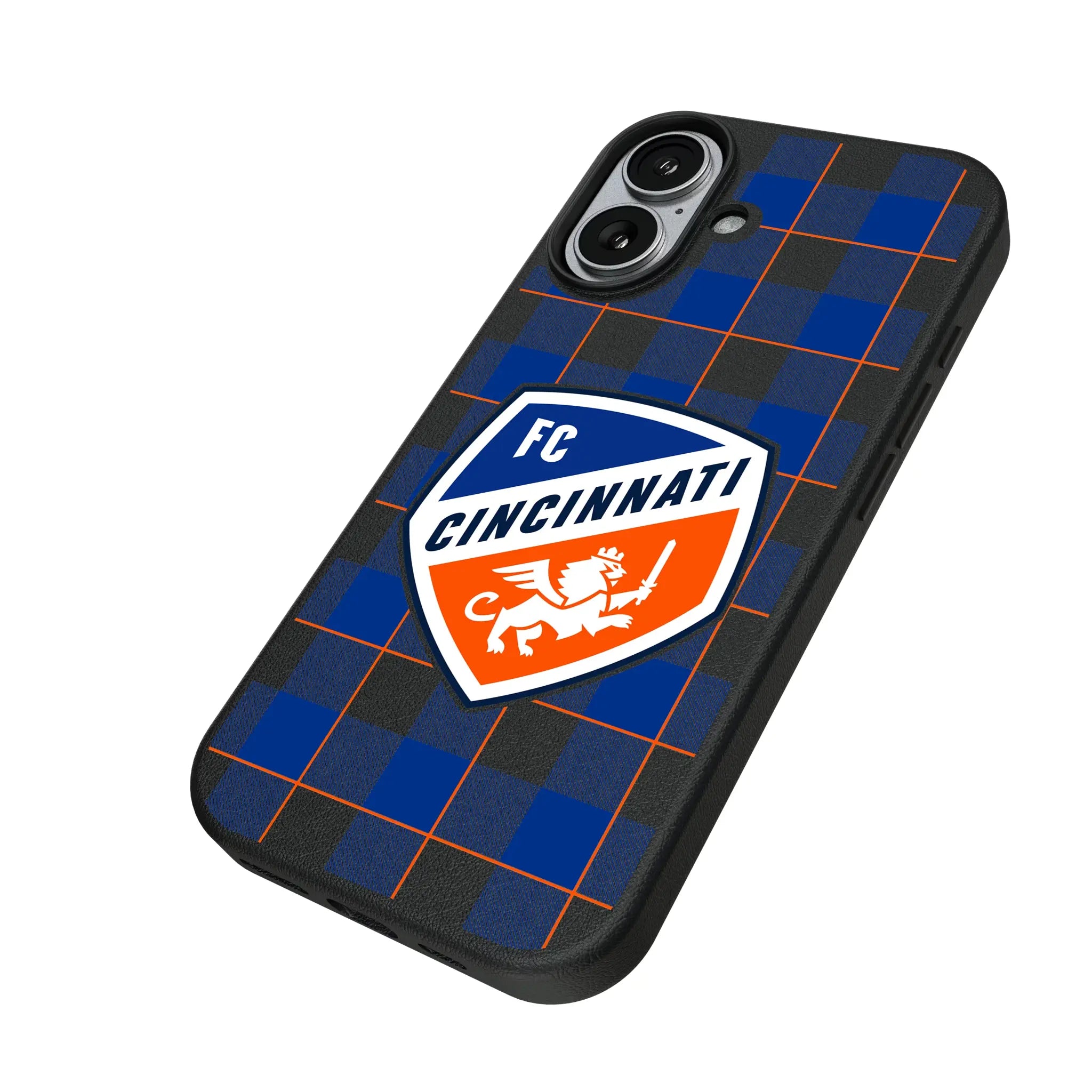 FC Cincinnati Plaid iPhone MagSafe Compatible Phone Case for Apple iPhone - Isometric View#Device_iPhone 17