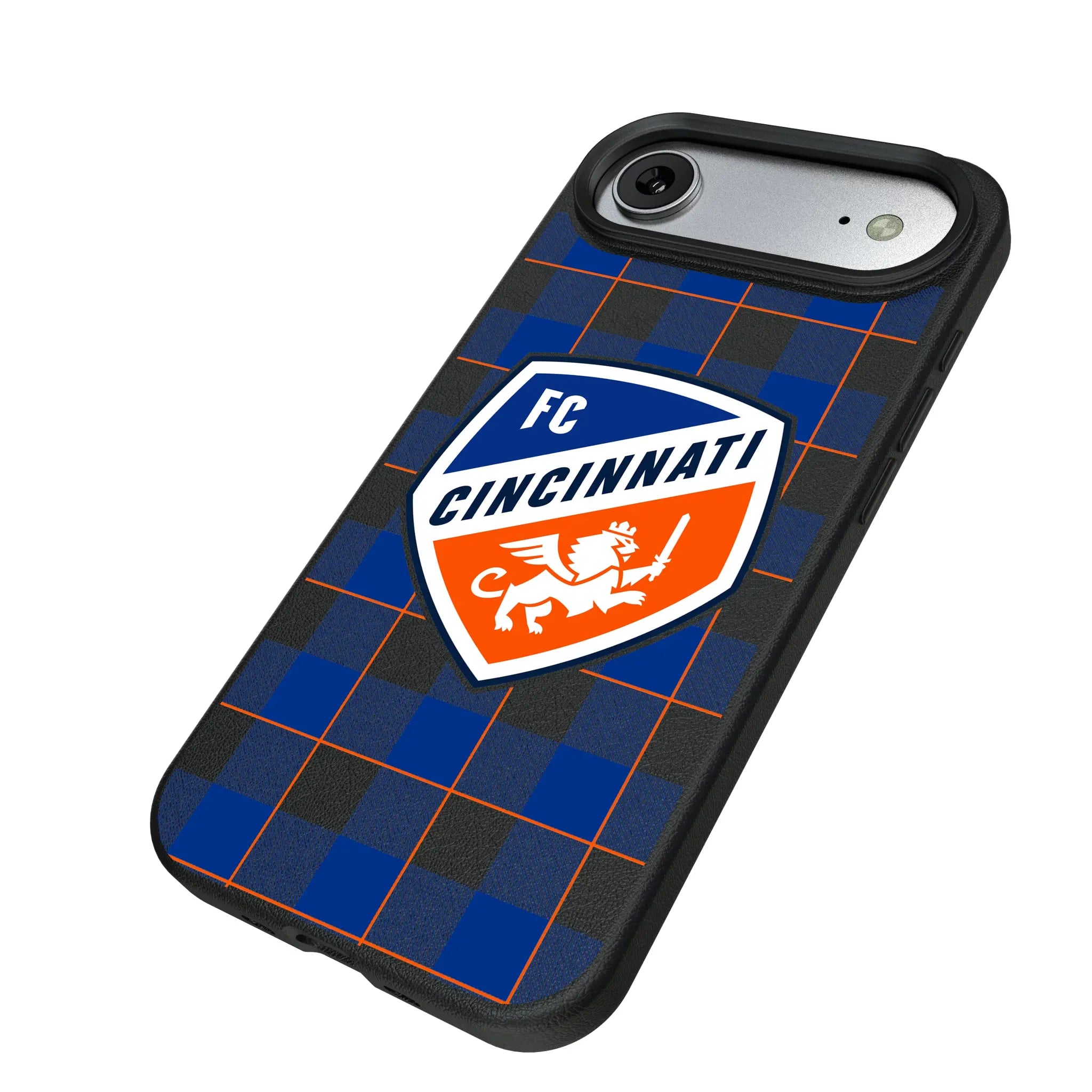 FC Cincinnati Plaid iPhone MagSafe Compatible Phone Case for Apple iPhone - Isometric View#Device_iPhone Air