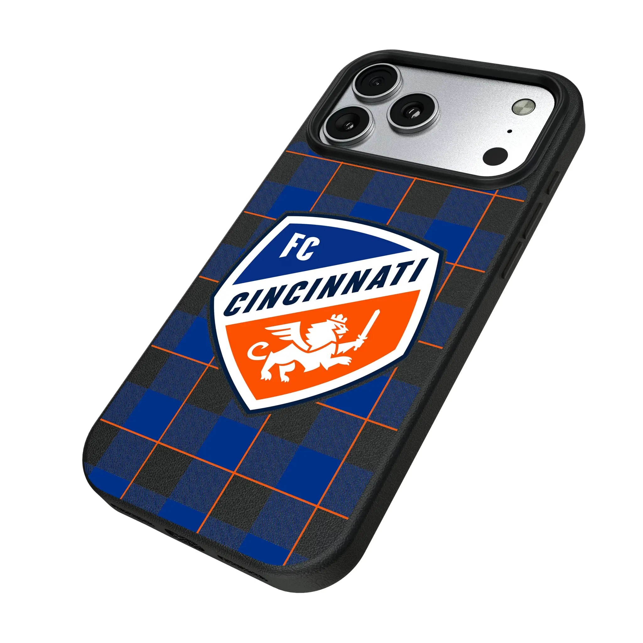 FC Cincinnati Plaid iPhone MagSafe Compatible Phone Case for Apple iPhone - Isometric View#Device_iPhone 17 Pro Max