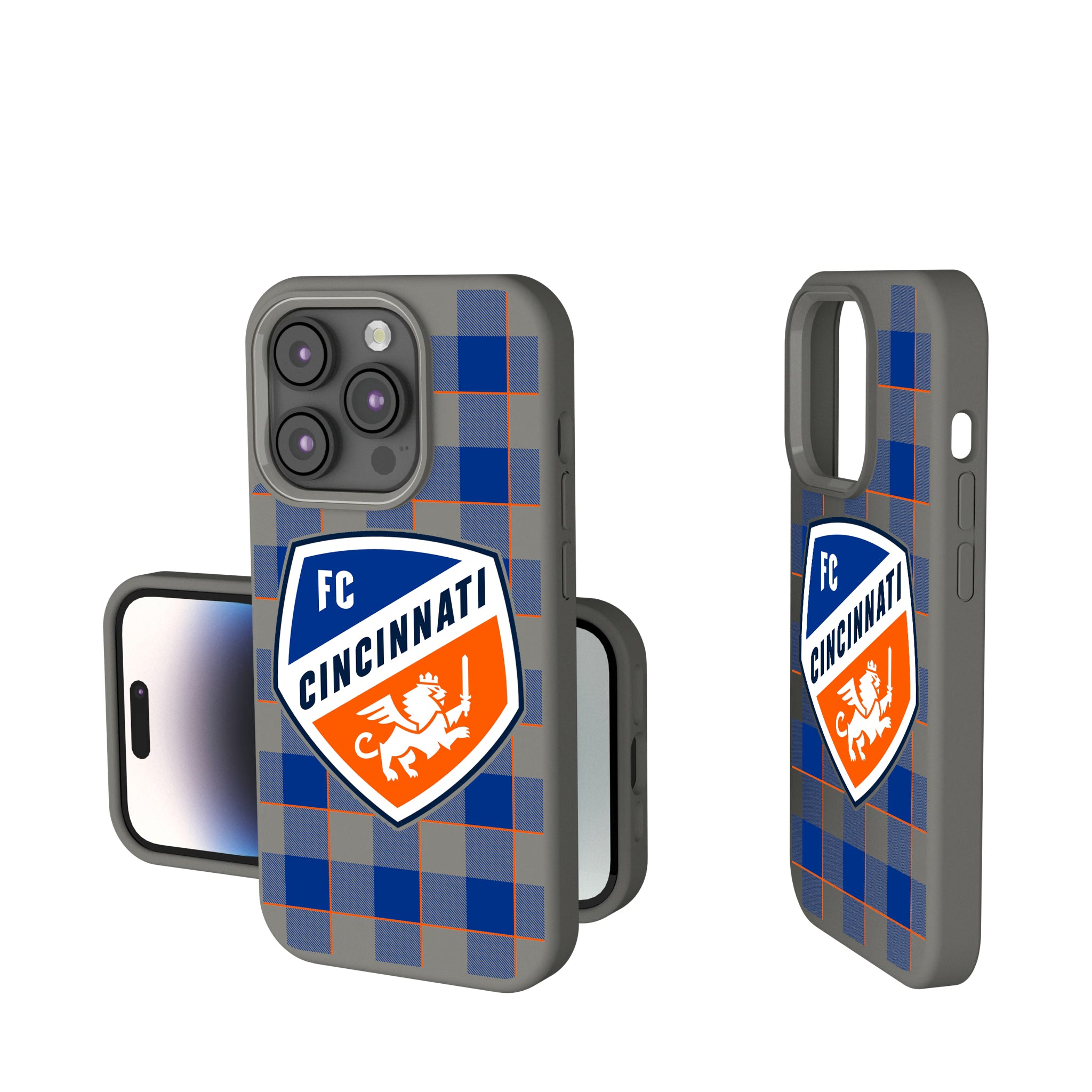 FC Cincinnati Plaid iPhone Soft Touch Phone Case for Apple iPhone