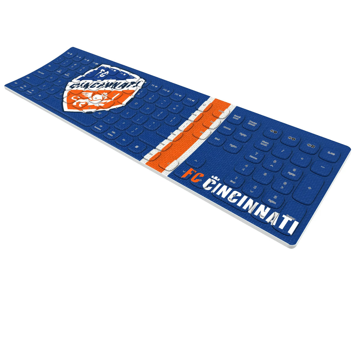 FC Cincinnati Stripe KKB605 Curved Wireless Keyboard - Isometric View