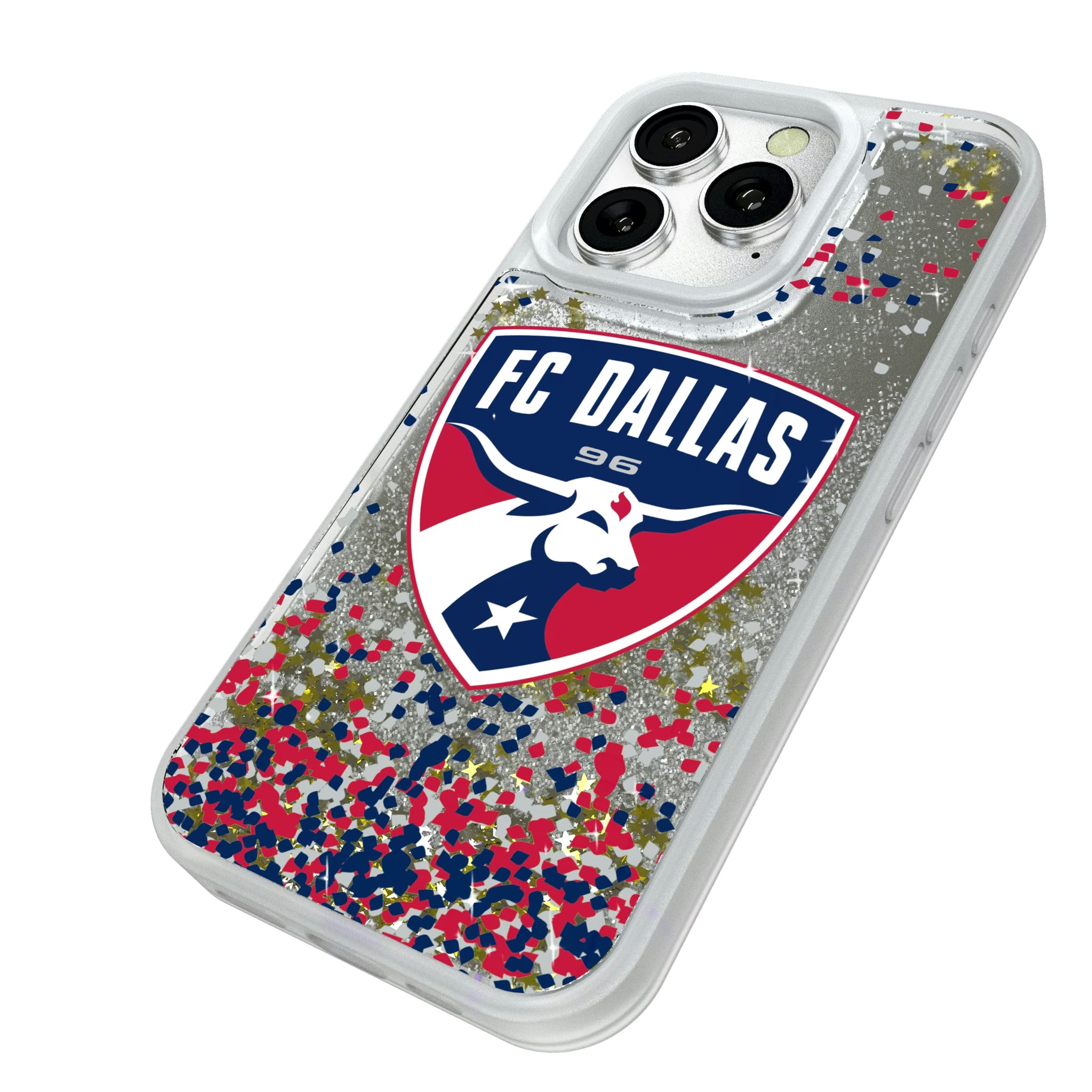 FC Dallas Confetti iPhone Glitter Phone Case for Apple iPhone - Isometric View#Device_iPhone 16 Pro