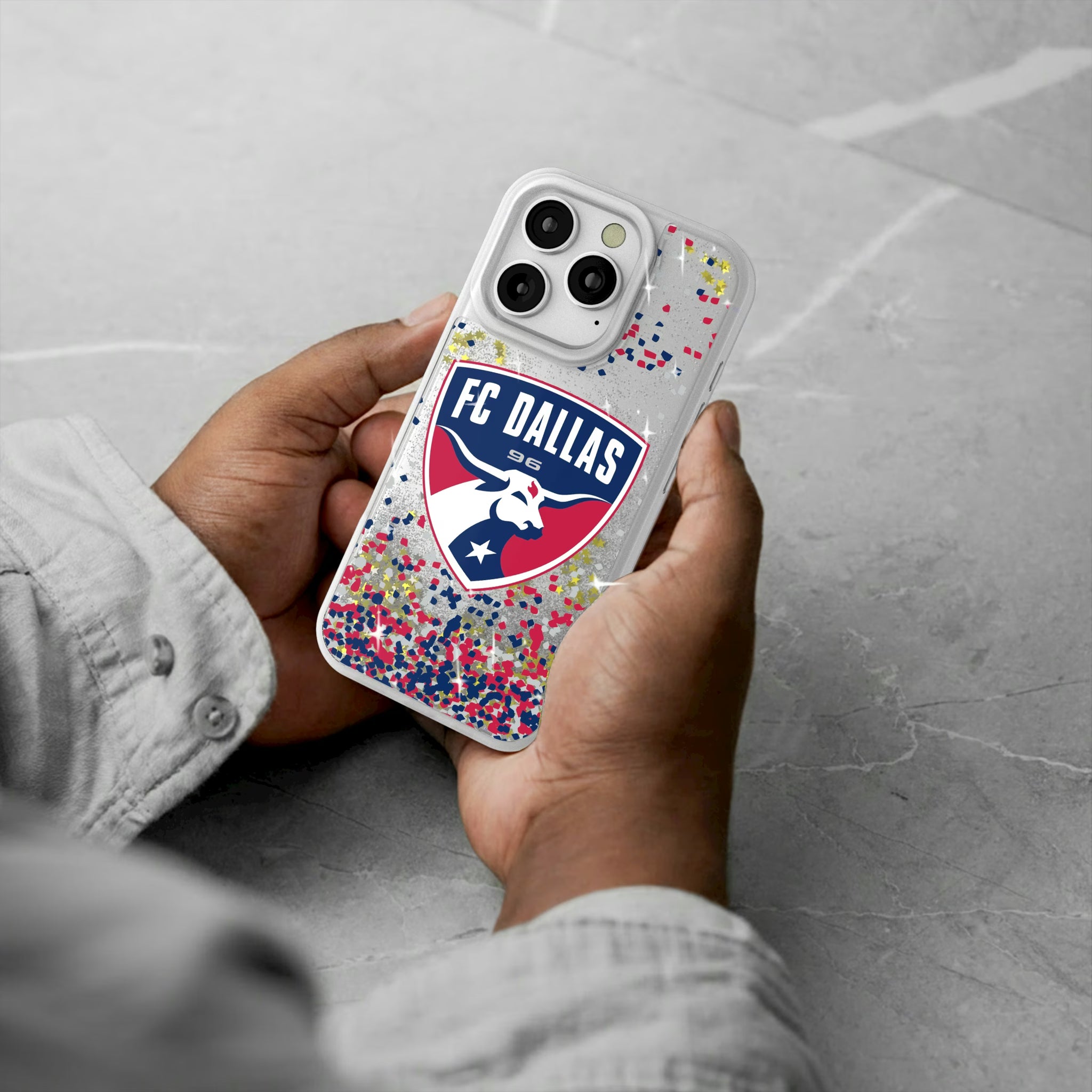 FC Dallas Confetti iPhone Glitter Phone Case for Apple iPhone - Lifestyle#Device_iPhone 16 Pro