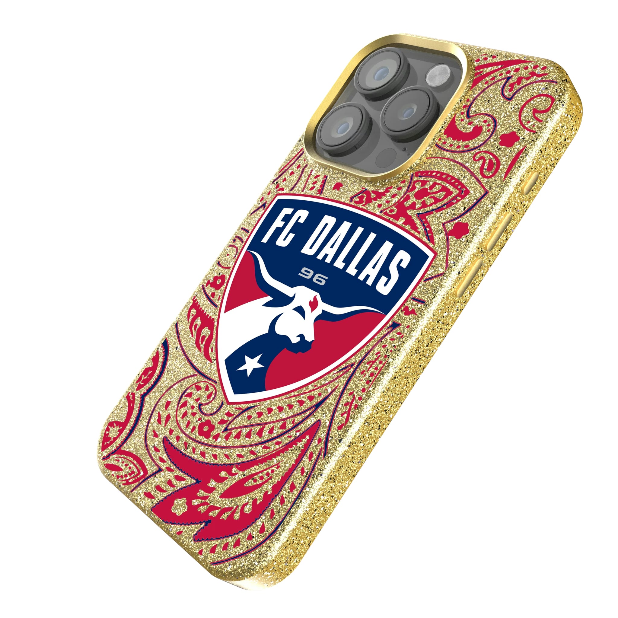 FC Dallas Paisley iPhone Bling Phone Case for Apple iPhone - Isometric View