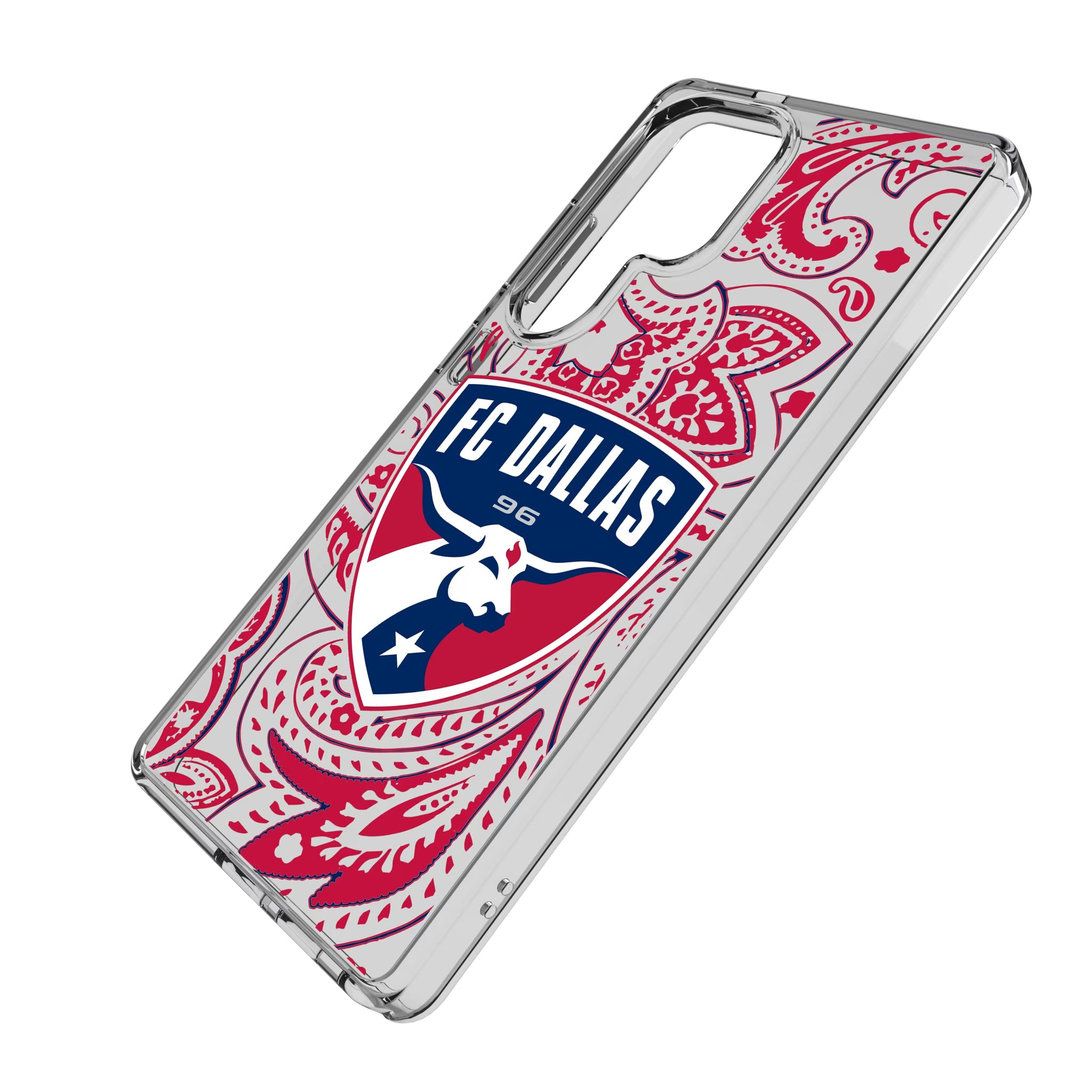 FC Dallas Paisley Galaxy Clear Phone Case for Samsung Galaxy - Isometric View