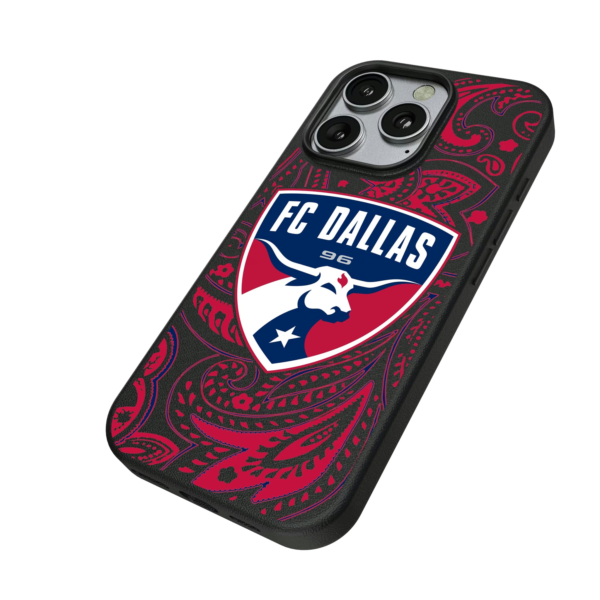 FC Dallas Paisley iPhone MagSafe Compatible Phone Case for Apple iPhone - Isometric View