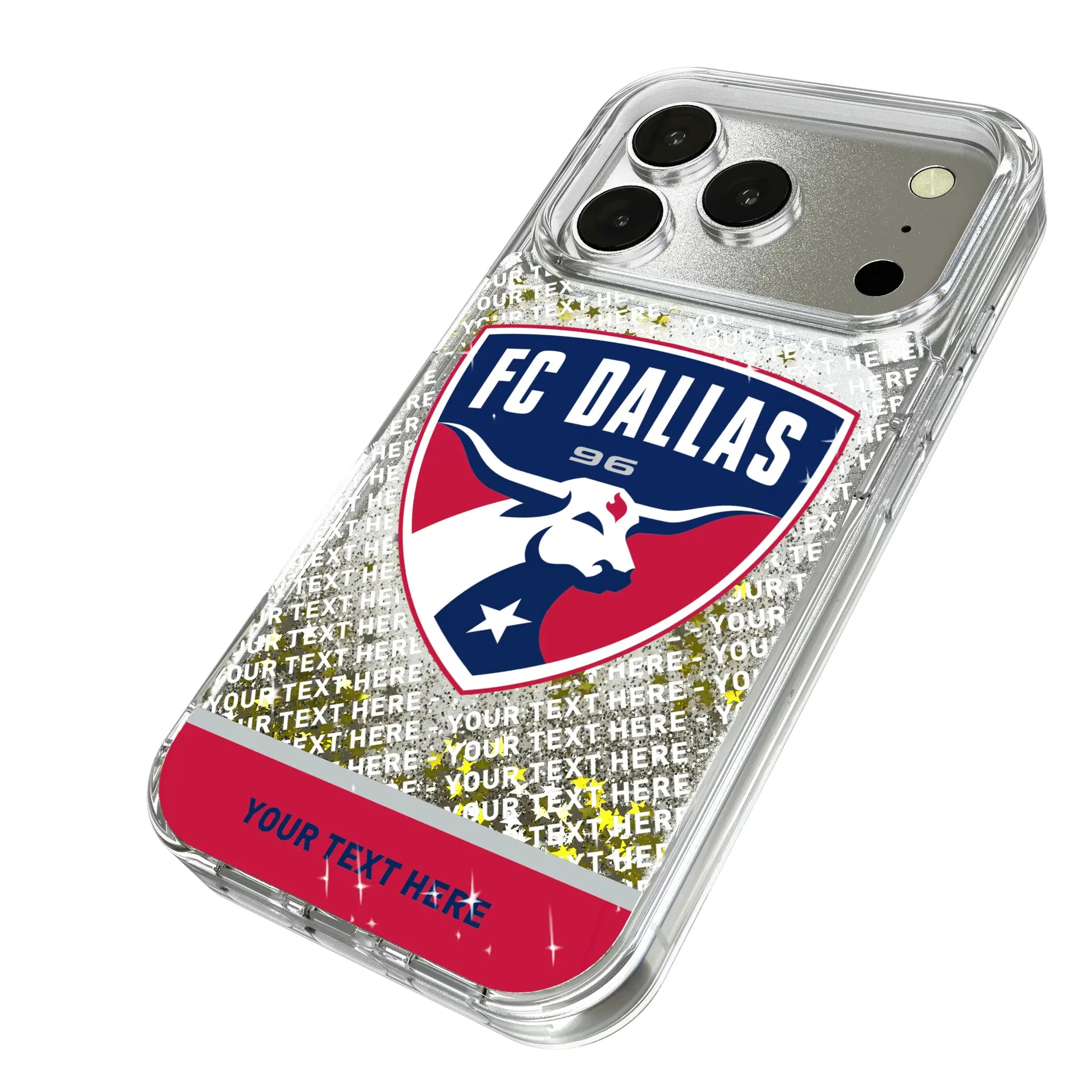 FC Dallas Personalized EndZone Plus iPhone Glitter Phone Case for Apple iPhone - Isometric View