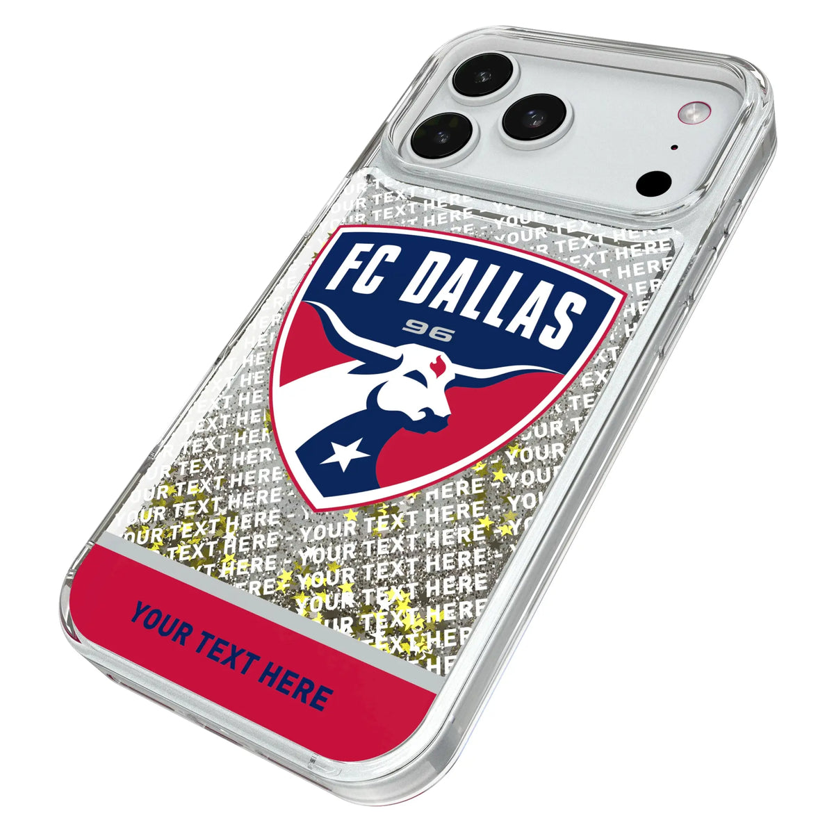 FC Dallas Personalized EndZone Plus iPhone Glitter Phone Case for Apple iPhone - Isometric View#Device_iPhone 18 Pro Max