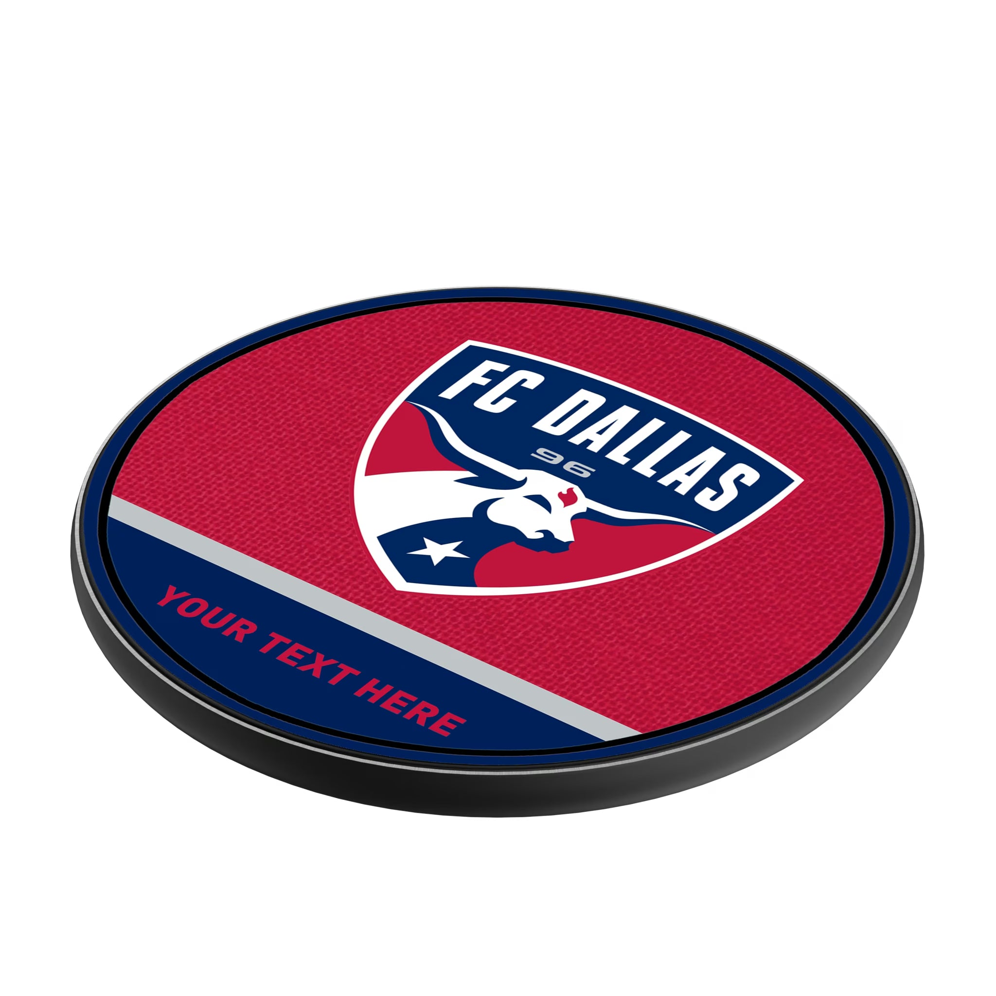 FC Dallas Personalized Endzone Solid 15-Watt Wireless Charger - Isometric View