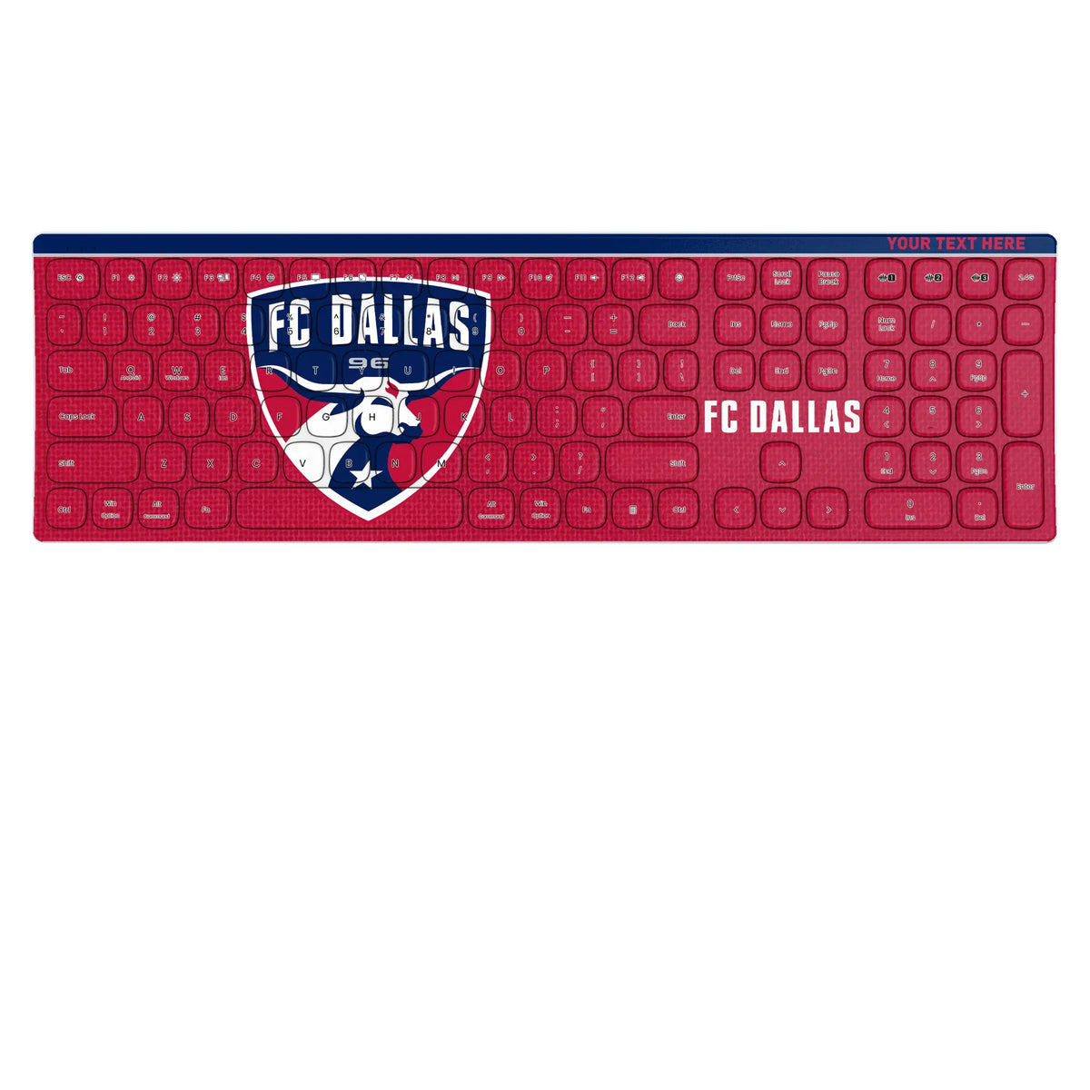 FC Dallas Personalized Endzone Solid KKB605 Curved Wireless Keyboard