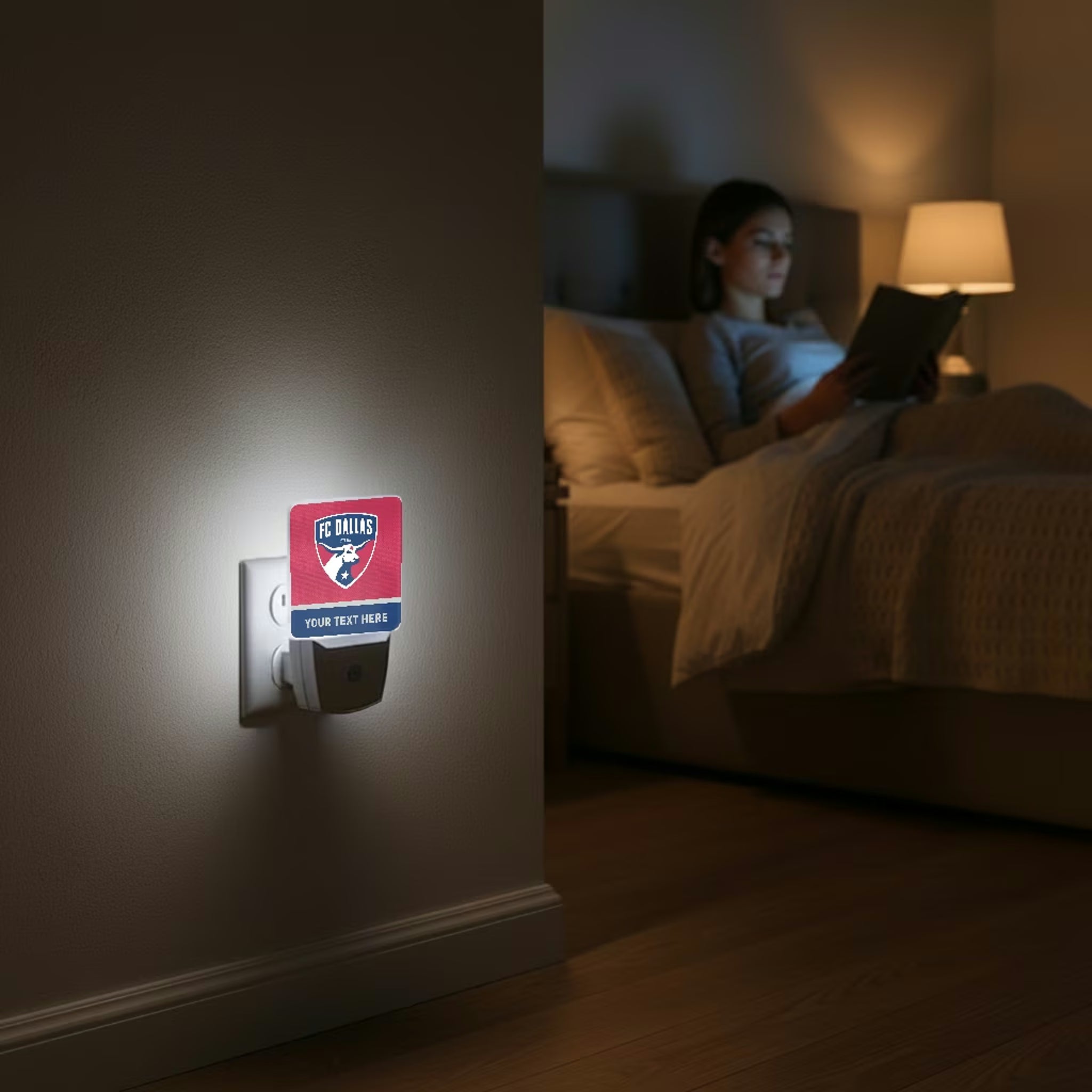 FC Dallas Personalized Endzone Solid Night Light 2-Pack - Lifestyle