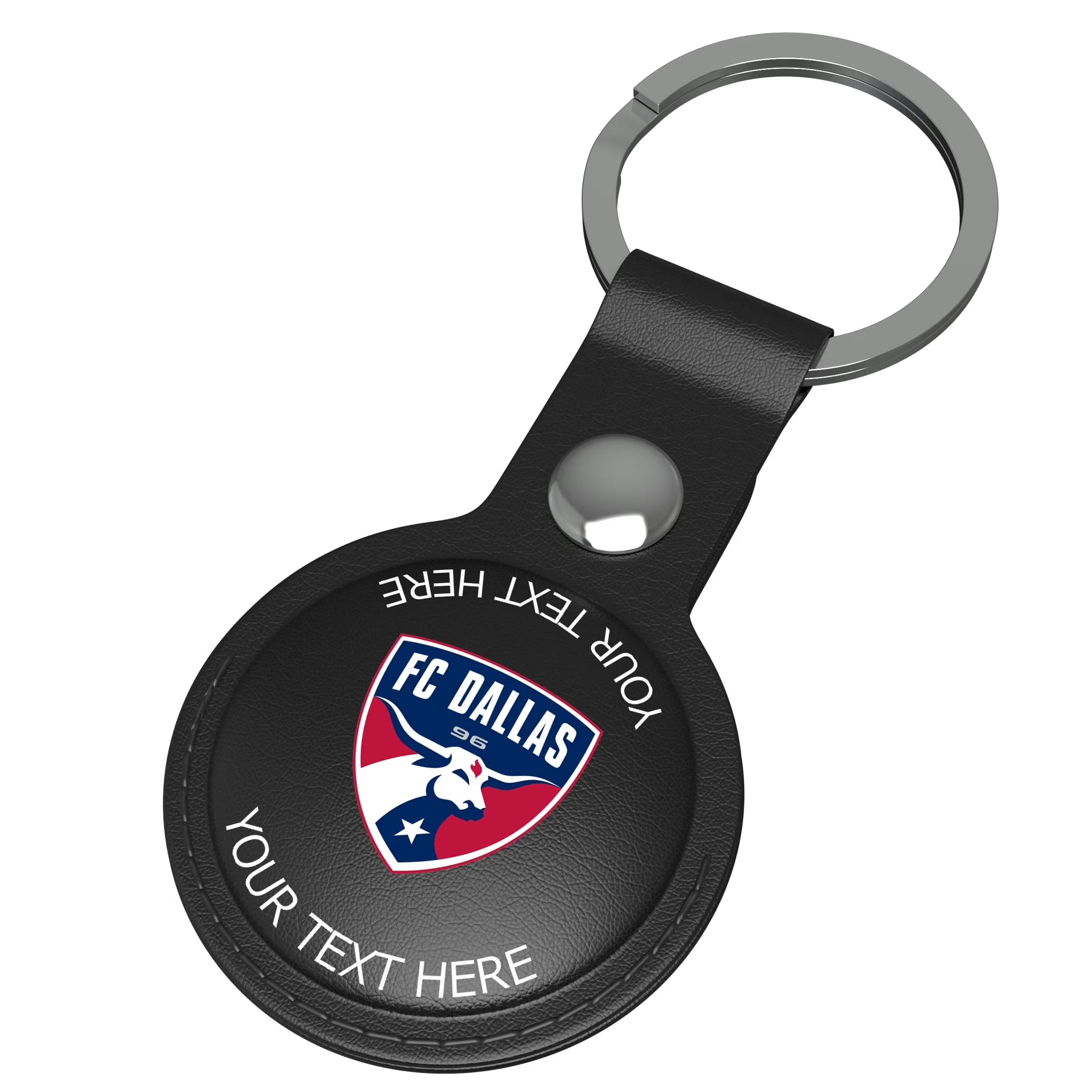 FC Dallas Personalized Insignia AirTag Black Airtag Holder - Isometric View