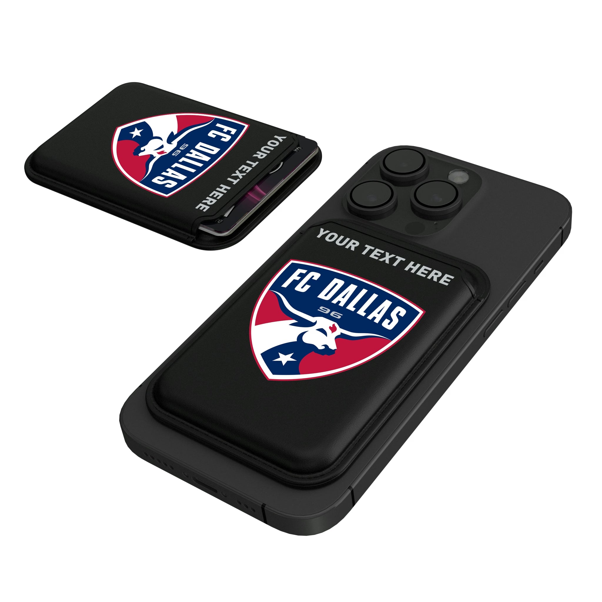 FC Dallas Personalized Insignia Black Magnetic Credit Card Wallet