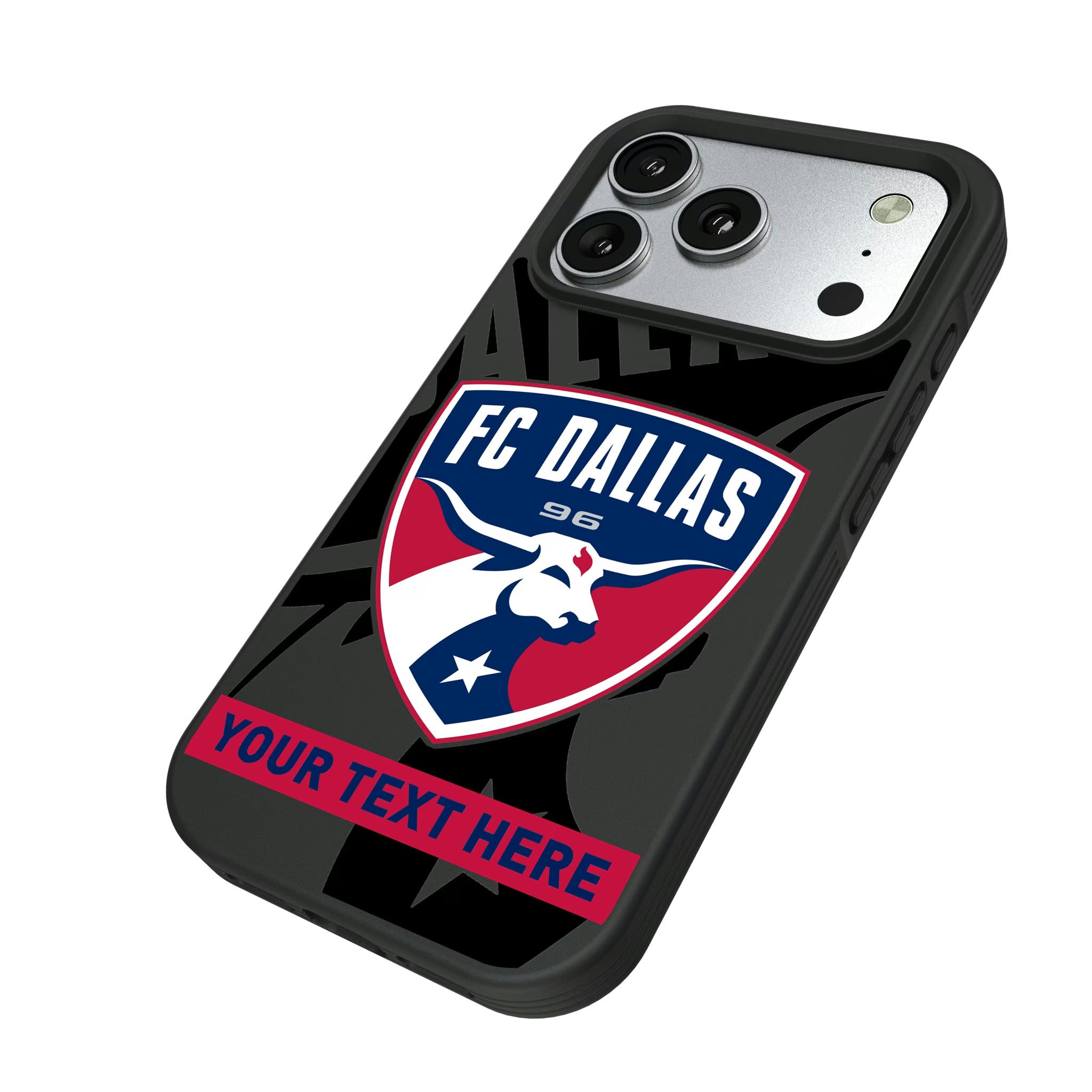 FC Dallas Personalized Tilt iPhone Bump Phone Case for Apple iPhone - Isometric View#Device_iPhone 17 Pro