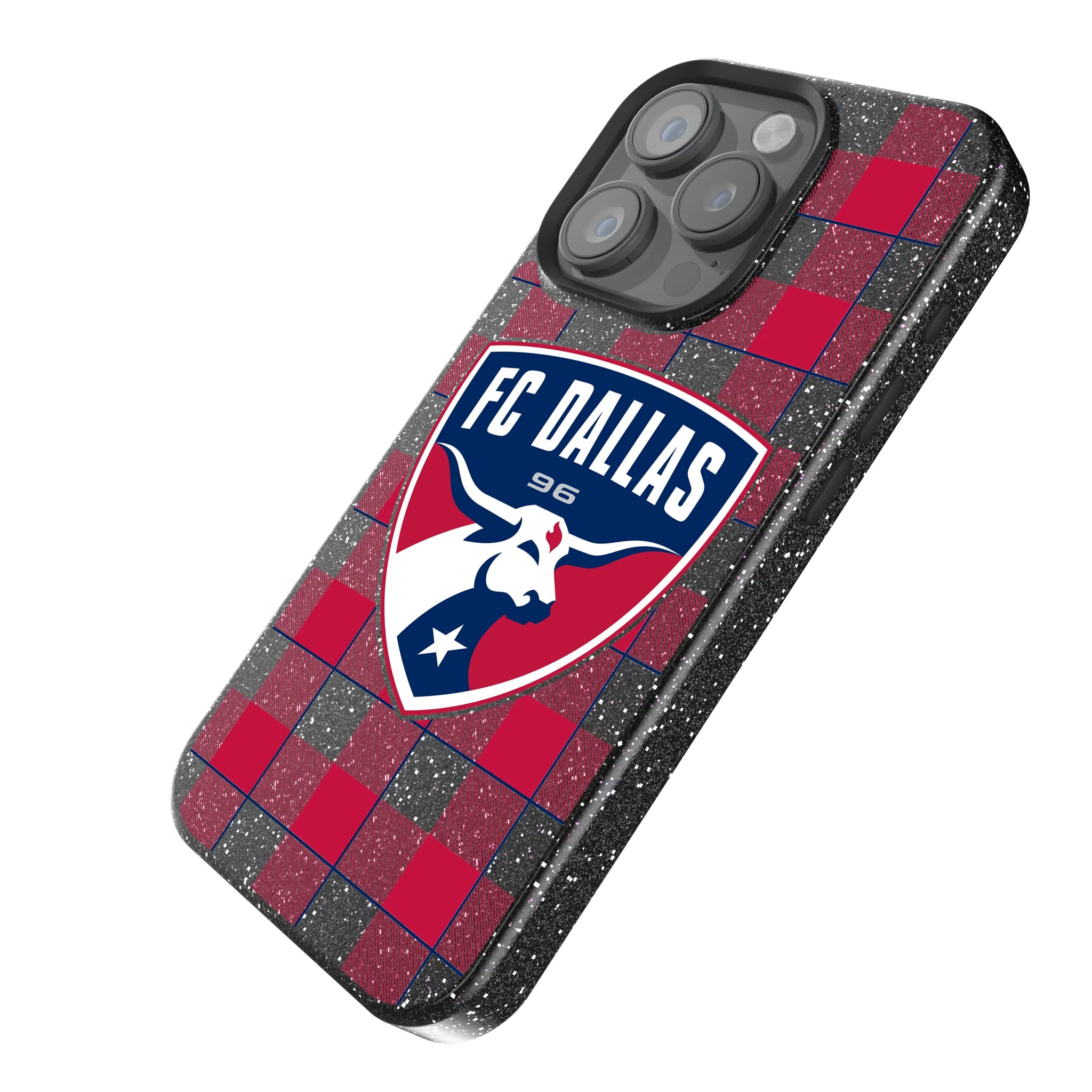 FC Dallas Plaid iPhone Bling Phone Case for Apple iPhone - Isometric View