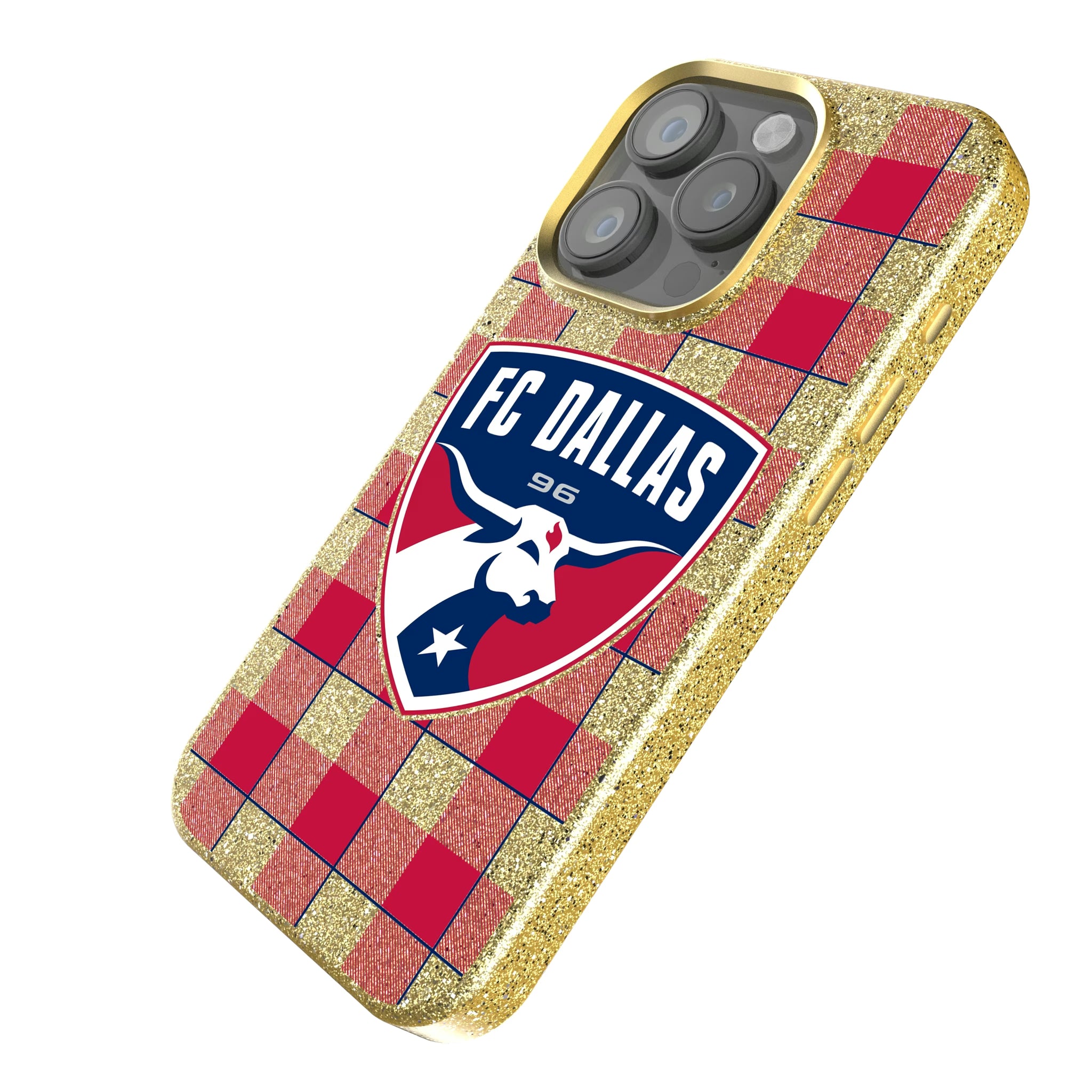 FC Dallas Plaid iPhone Bling Phone Case for Apple iPhone - Isometric View