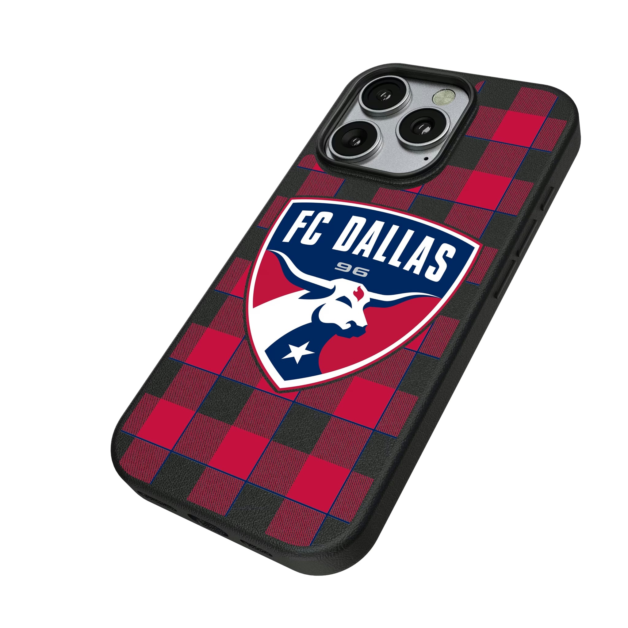 FC Dallas Plaid iPhone MagSafe Compatible Phone Case for Apple iPhone - Isometric View
