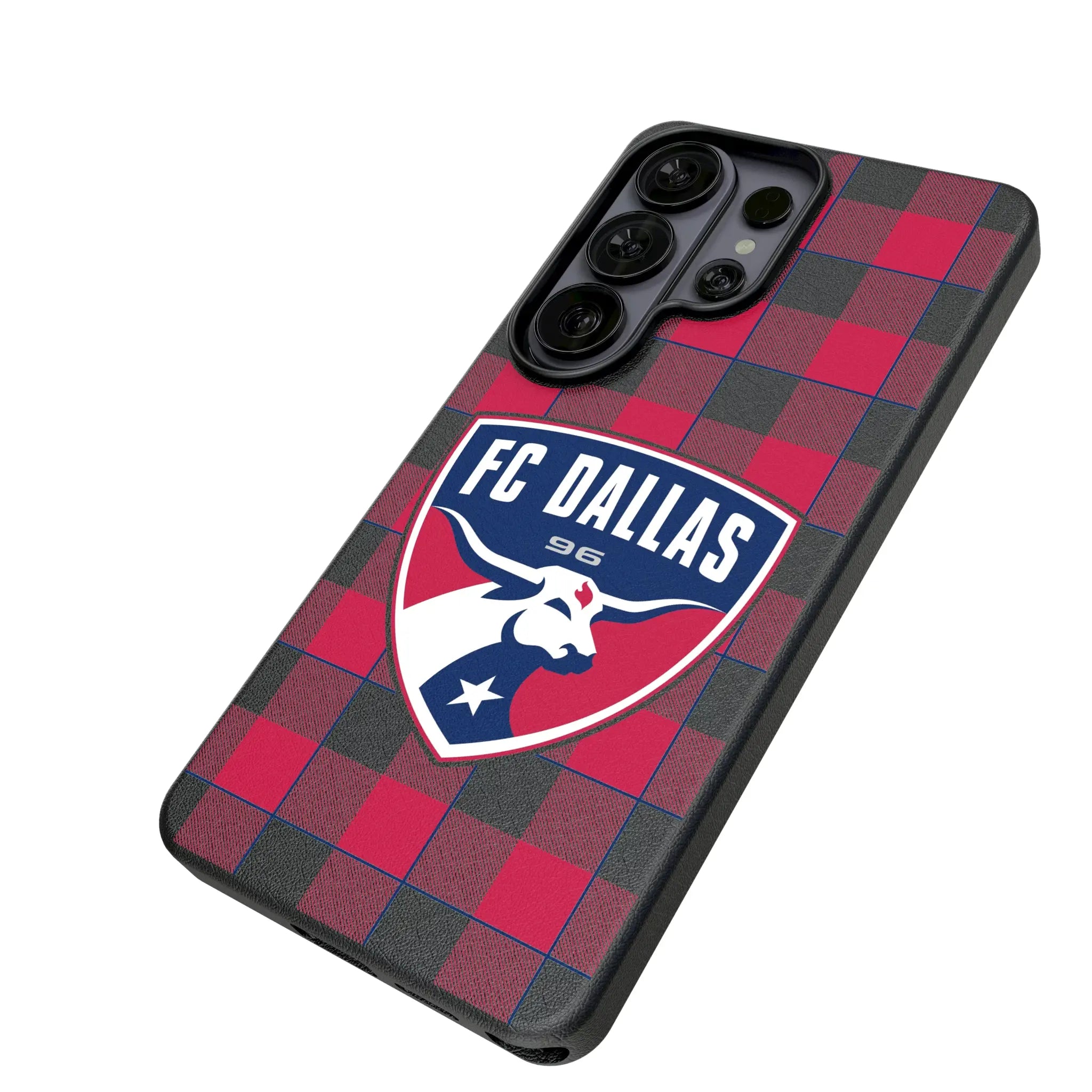 FC Dallas Plaid Galaxy MagSafe Compatible Phone Case for Samsung Galaxy - Isometric View#Device_Galaxy S26 Ultra