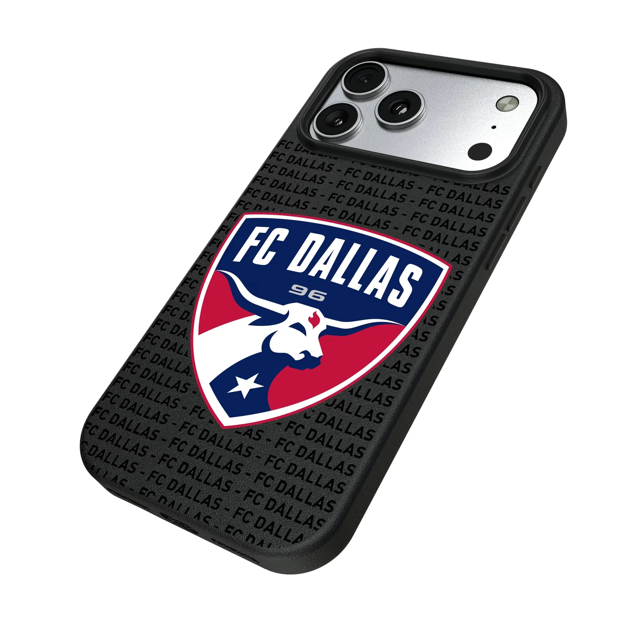 FC Dallas Text Backdrop iPhone MagSafe Compatible Phone Case for Apple iPhone - Isometric View#Device_iPhone 17 Pro Max
