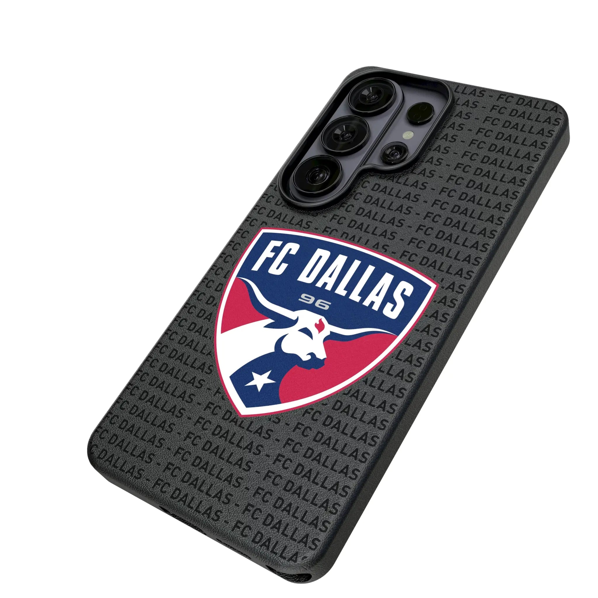 FC Dallas Text Backdrop Galaxy MagSafe Compatible Phone Case for Samsung Galaxy - Isometric View#Device_Galaxy S26 Ultra