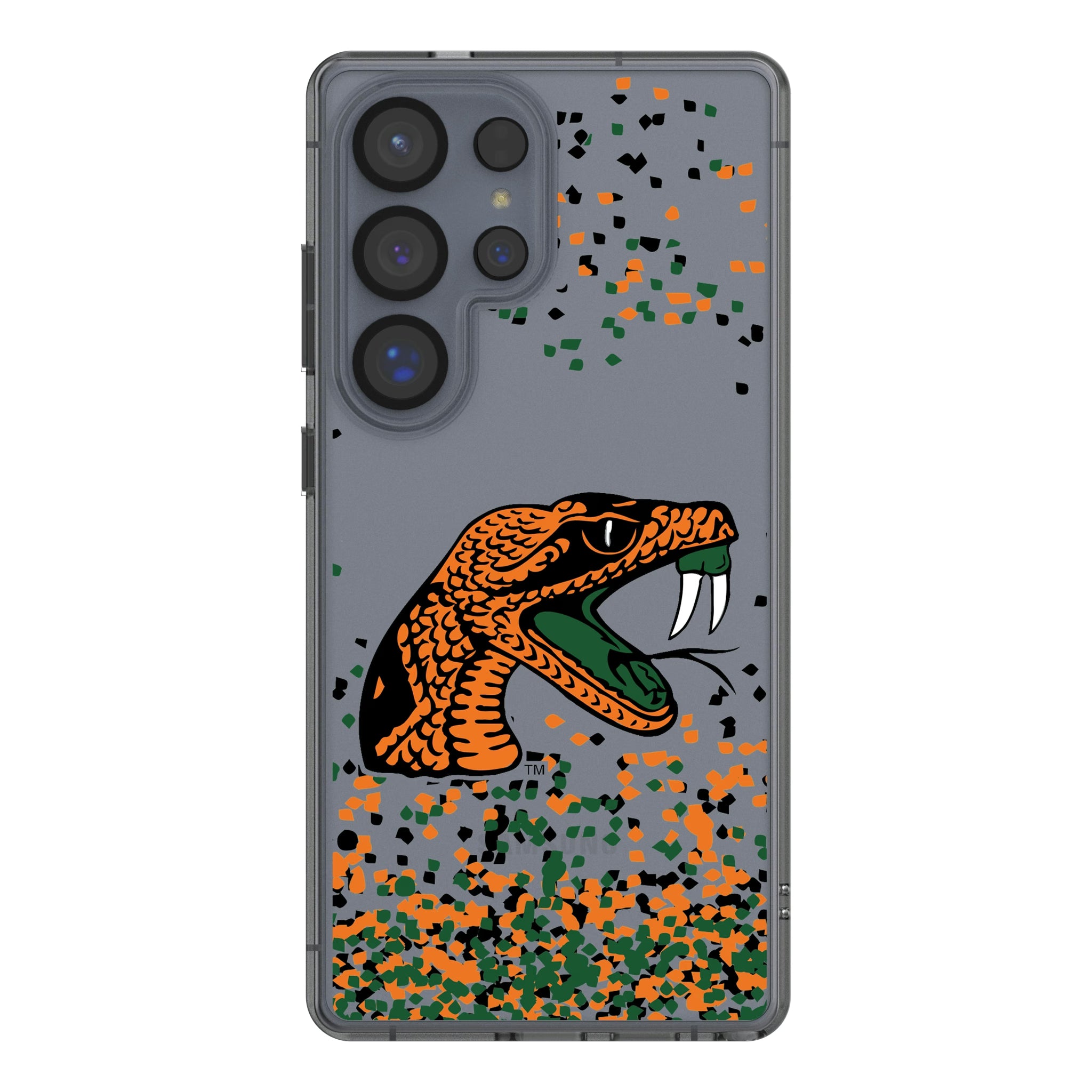 Florida A&M University Rattlers Confetti Galaxy Clear Phone Case for Samsung Galaxy