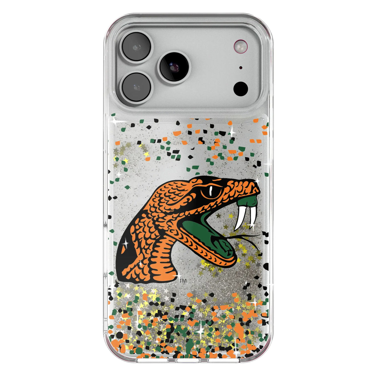 Florida A&M University Rattlers Confetti Glitter Phone Case for Apple iPhone