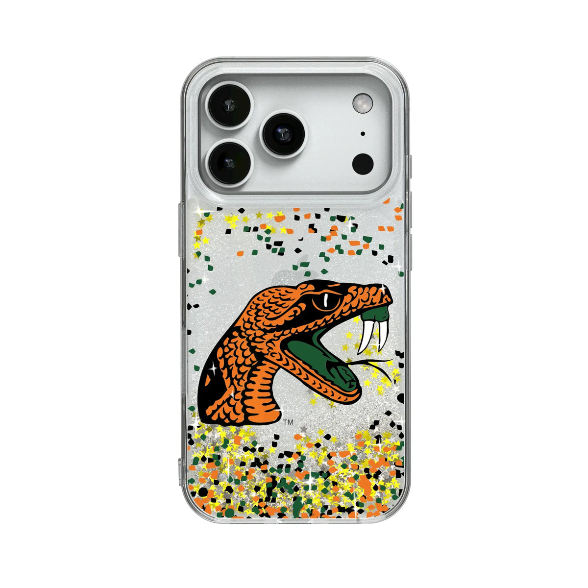 Florida A&M University Rattlers Confetti Glitter Phone Case for Apple iPhone