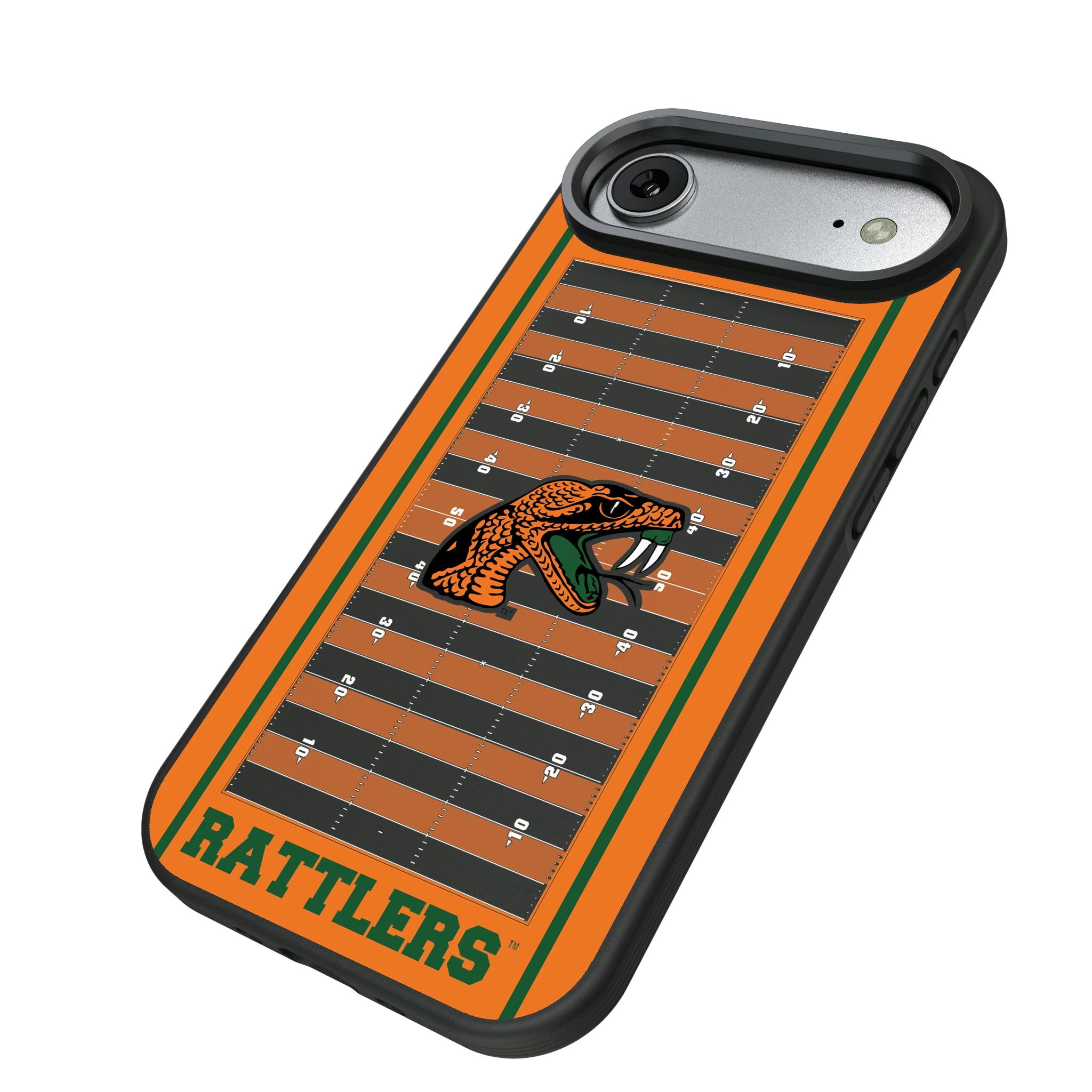 Florida A&M University Rattlers Field iPhone Bump Phone Case for Apple iPhone - Isometric View#Device_iPhone Air