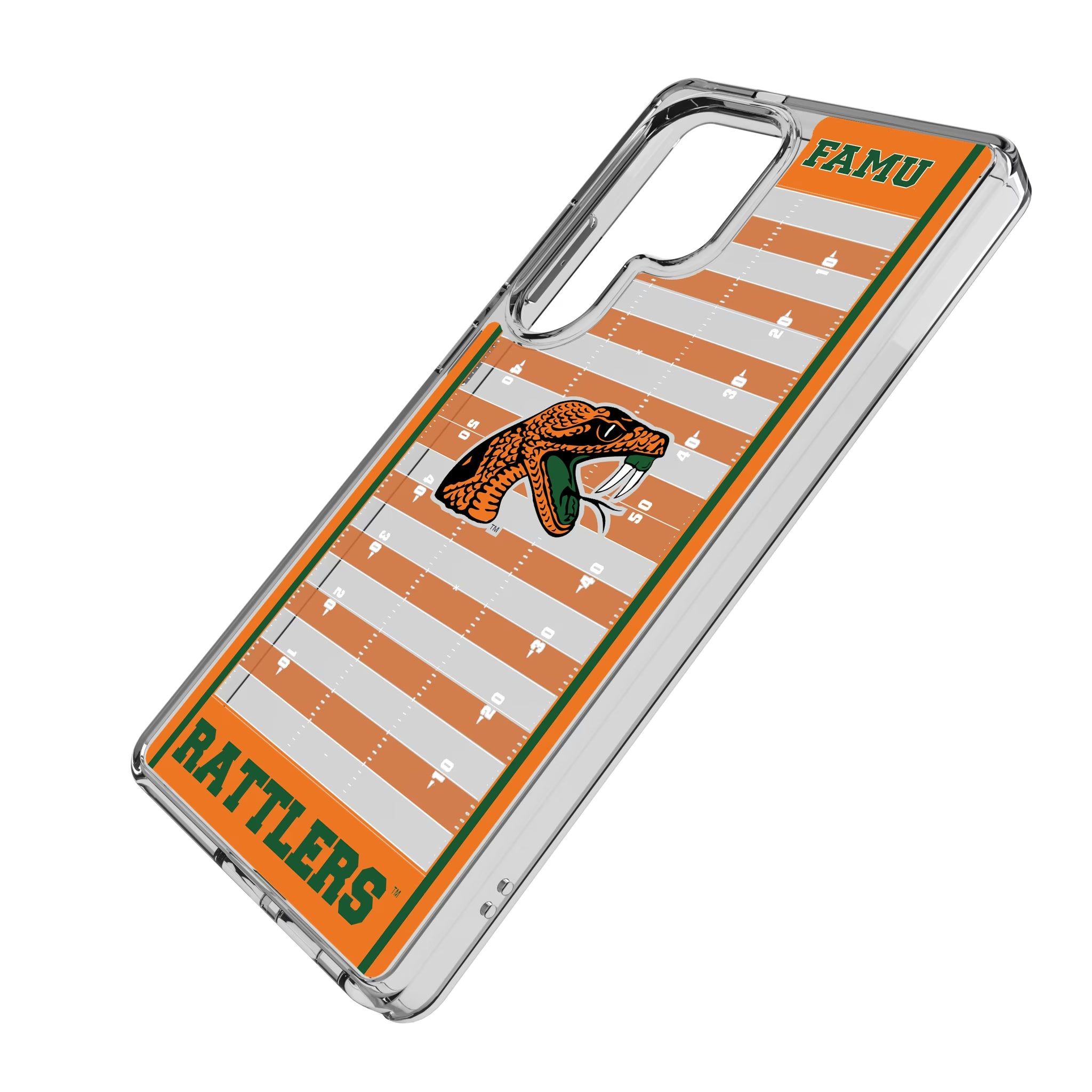 Florida A&M University Rattlers Field Galaxy Clear Phone Case for Samsung Galaxy - Isometric View