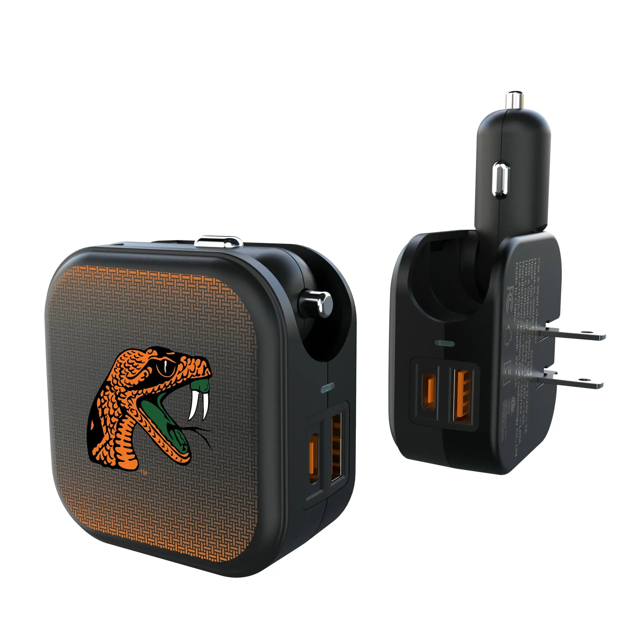 Florida A&M University Rattlers Linen 2 in 1 USB A/C Charger