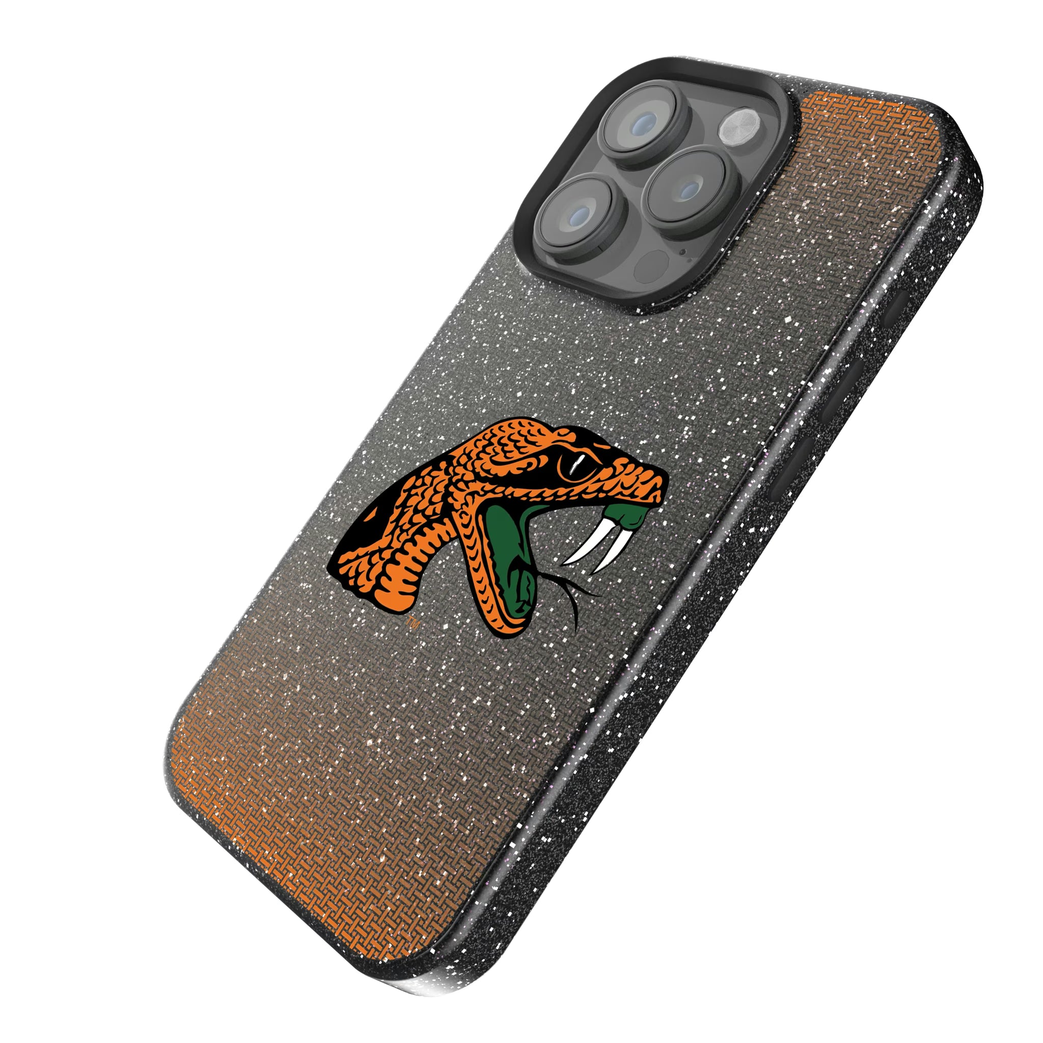 Florida A&M University Rattlers Linen iPhone Bling Phone Case for Apple iPhone - Isometric View