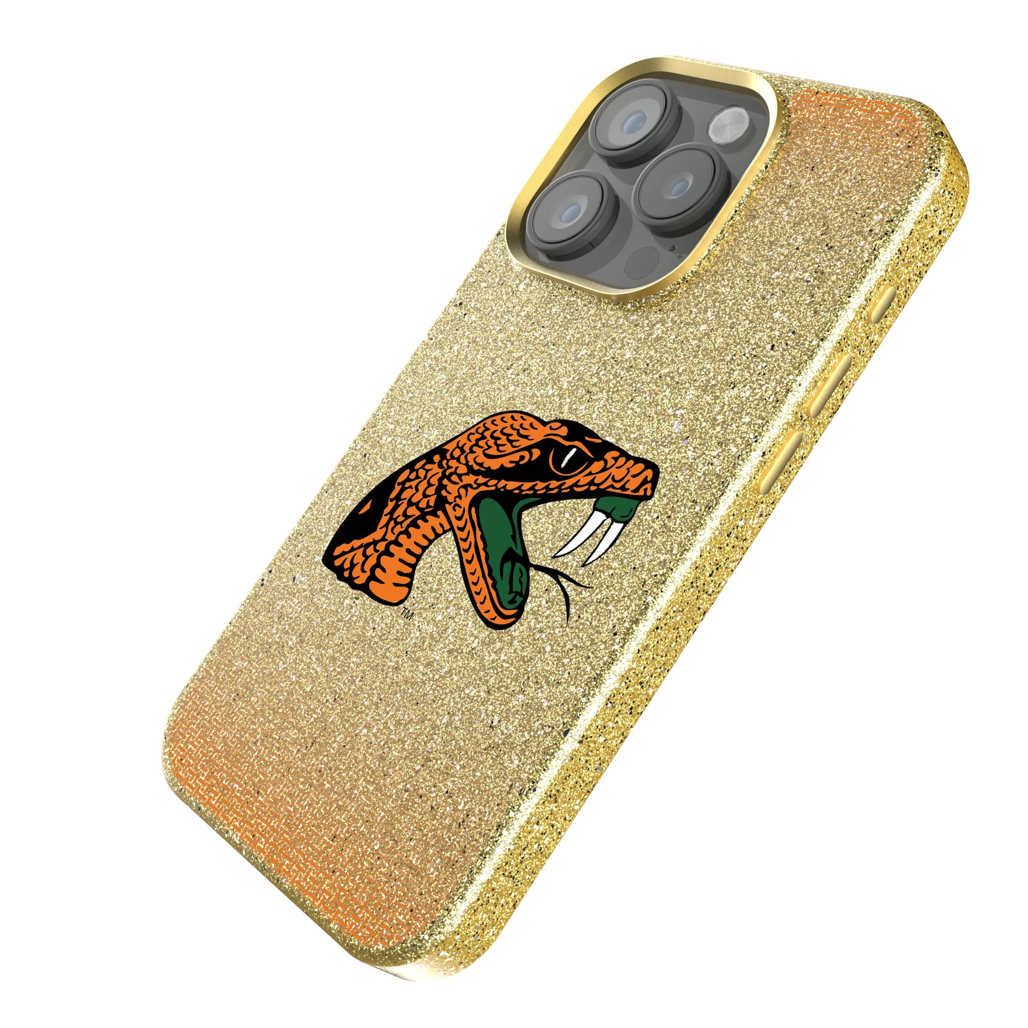 Florida A&M University Rattlers Linen iPhone Bling Phone Case for Apple iPhone - Isometric View