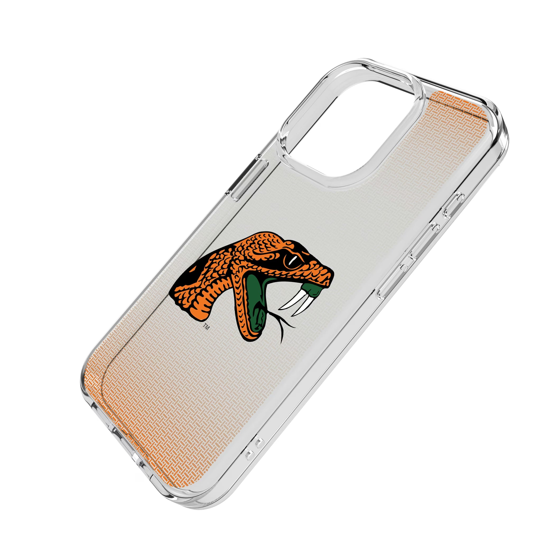 Florida A&M University Rattlers Linen iPhone Clear Phone Case for Apple iPhone - Isometric View