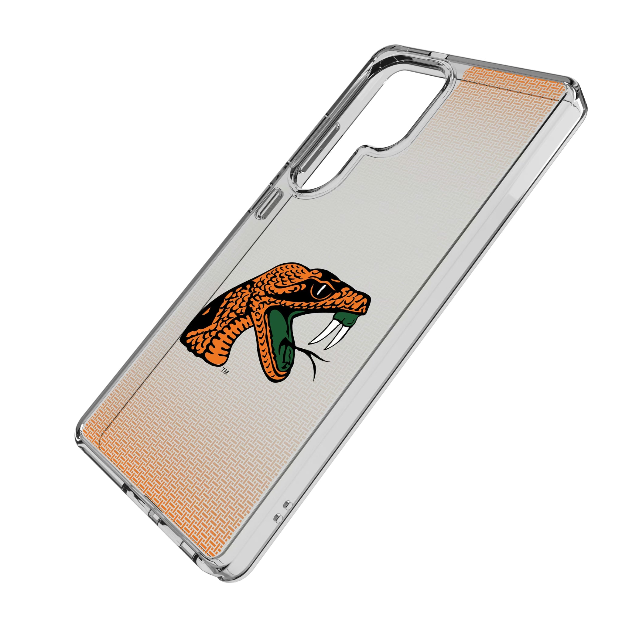 Florida A&M University Rattlers Linen Galaxy Clear Phone Case for Samsung Galaxy - Isometric View