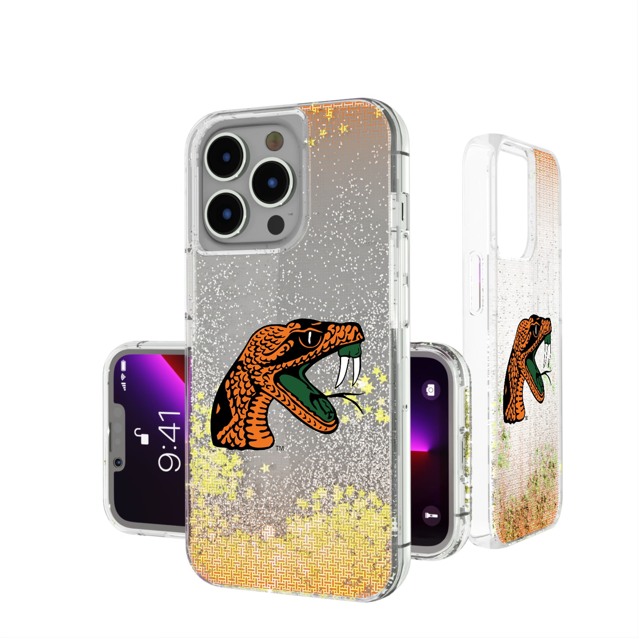 Florida A&M University Rattlers Linen iPhone Glitter Phone Case for Apple iPhone